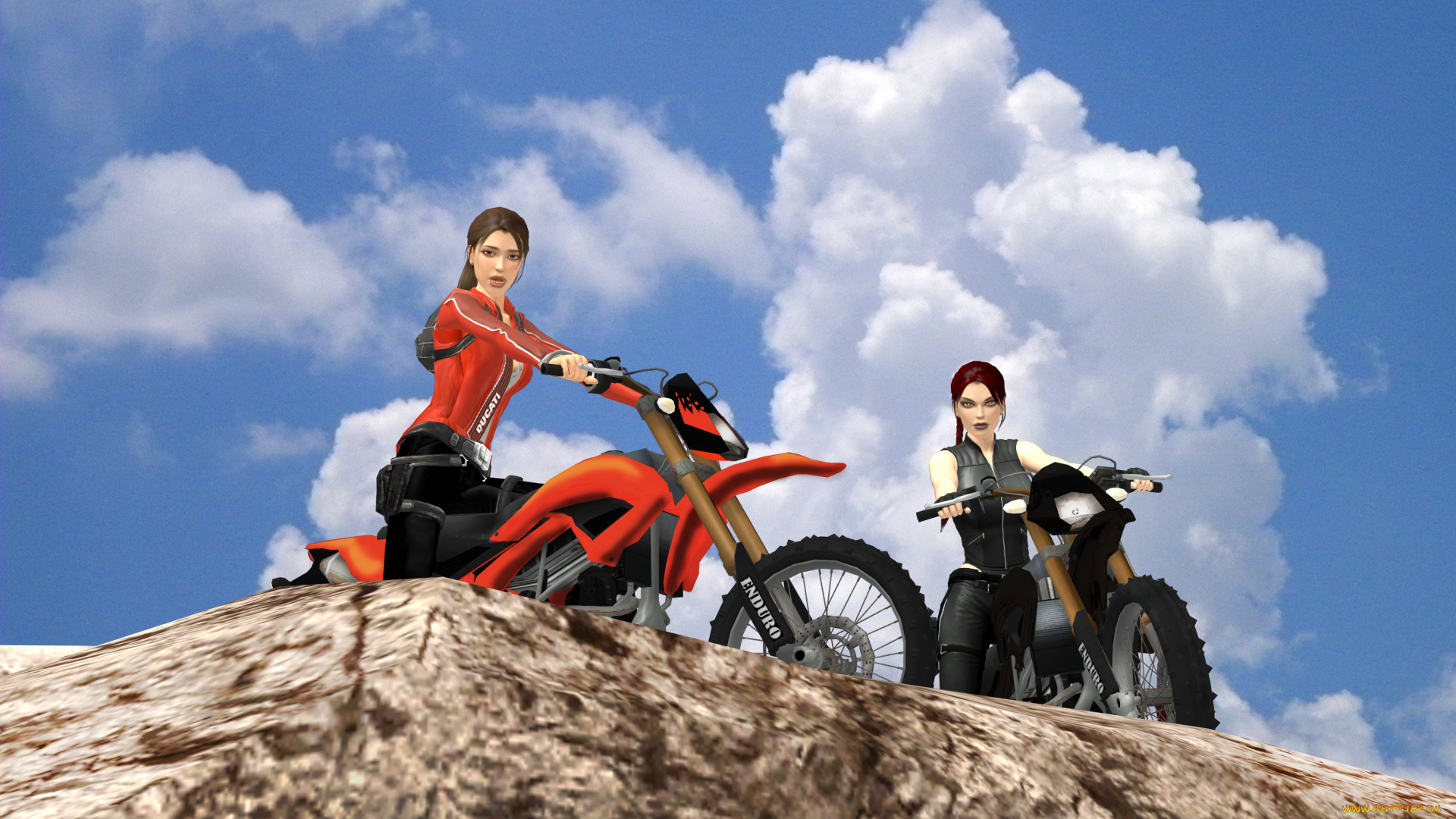 3д, графика, люди-авто, мото, , people-, car, , , moto, девушки, фон, мотоцикл, взгляд