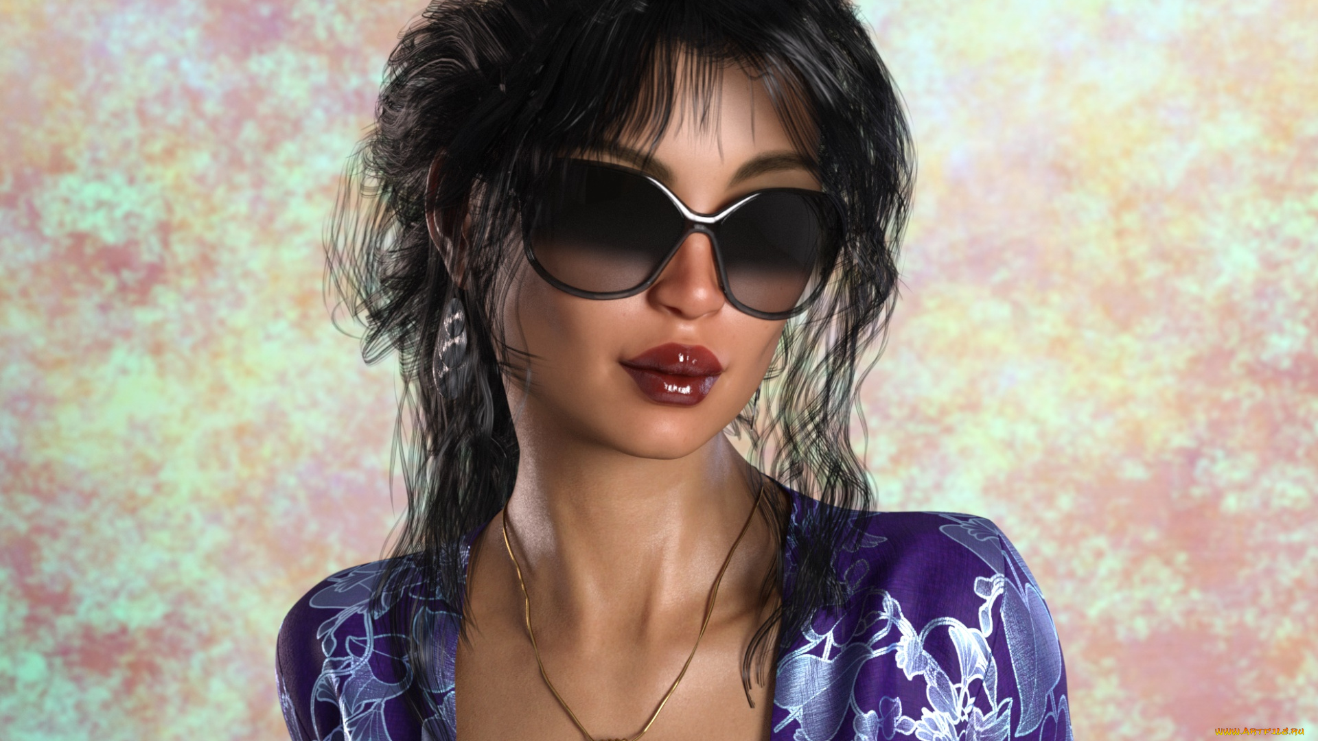 3д, графика, портрет, , portraits, фон, взгляд, девушка