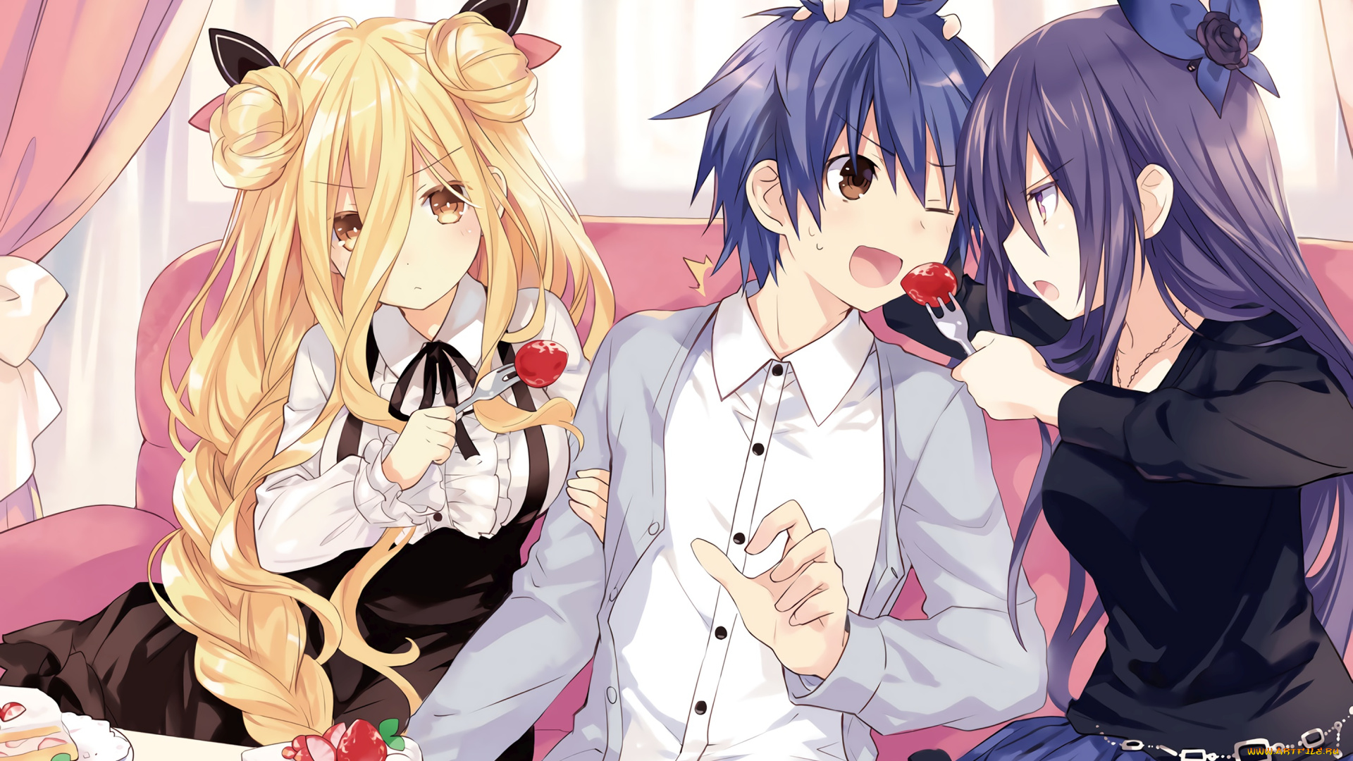 аниме, date, a, live, itsuka, shidou, yatogami, tohka, hoshimiya, mukuro