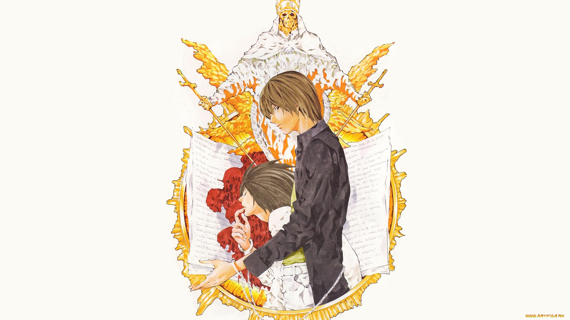 аниме, death, note, лайт