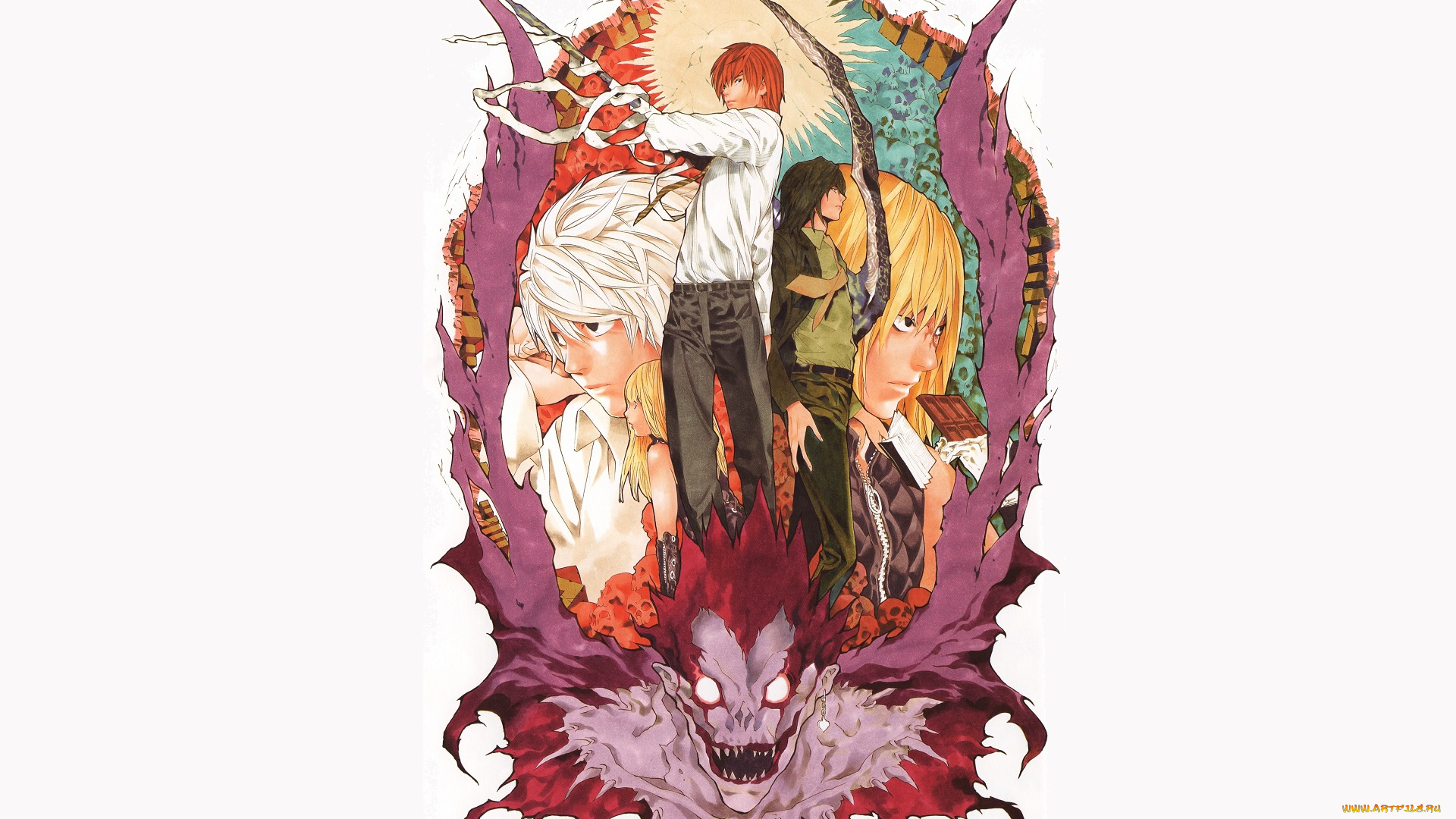 аниме, death, note, лайт