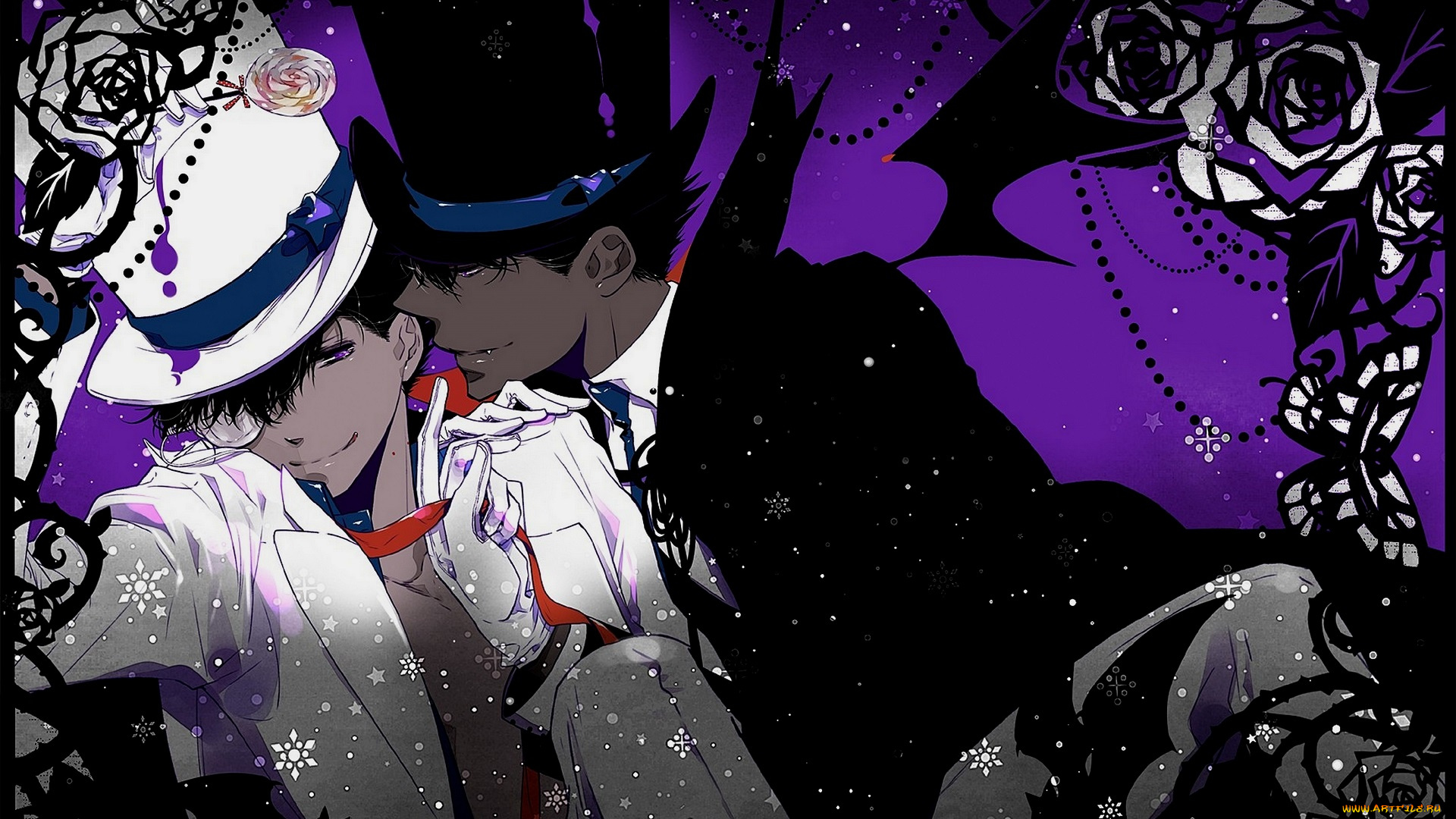 аниме, detective, conan, , magic, kaito, парни