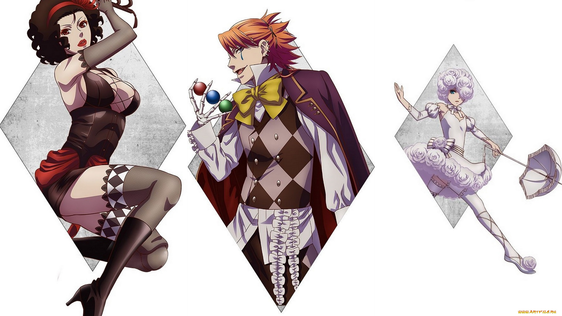 аниме, kuroshitsuji, тёмный, дворецкий, книга, цирка