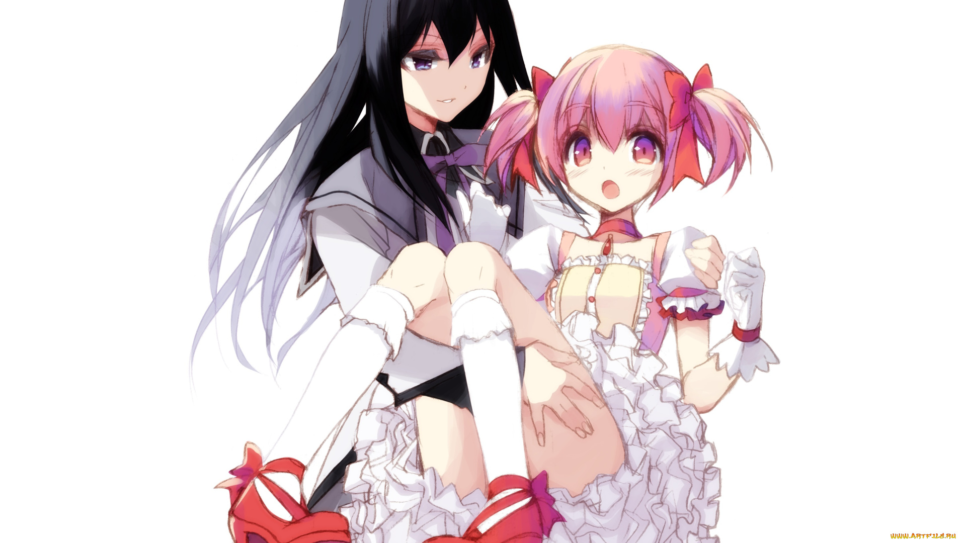 аниме, mahou, shoujo, madoka, magika, kaname, madoka, akemi, homura