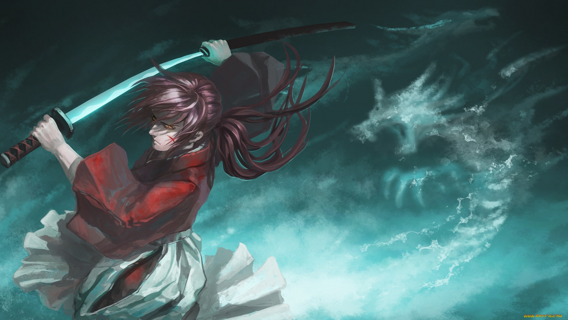 аниме, rurouni, kenshin, меч, мужчина, himura, kenshin, самурай