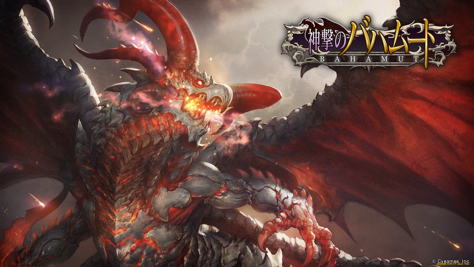 аниме, shingeki, no, bahamut, дракон