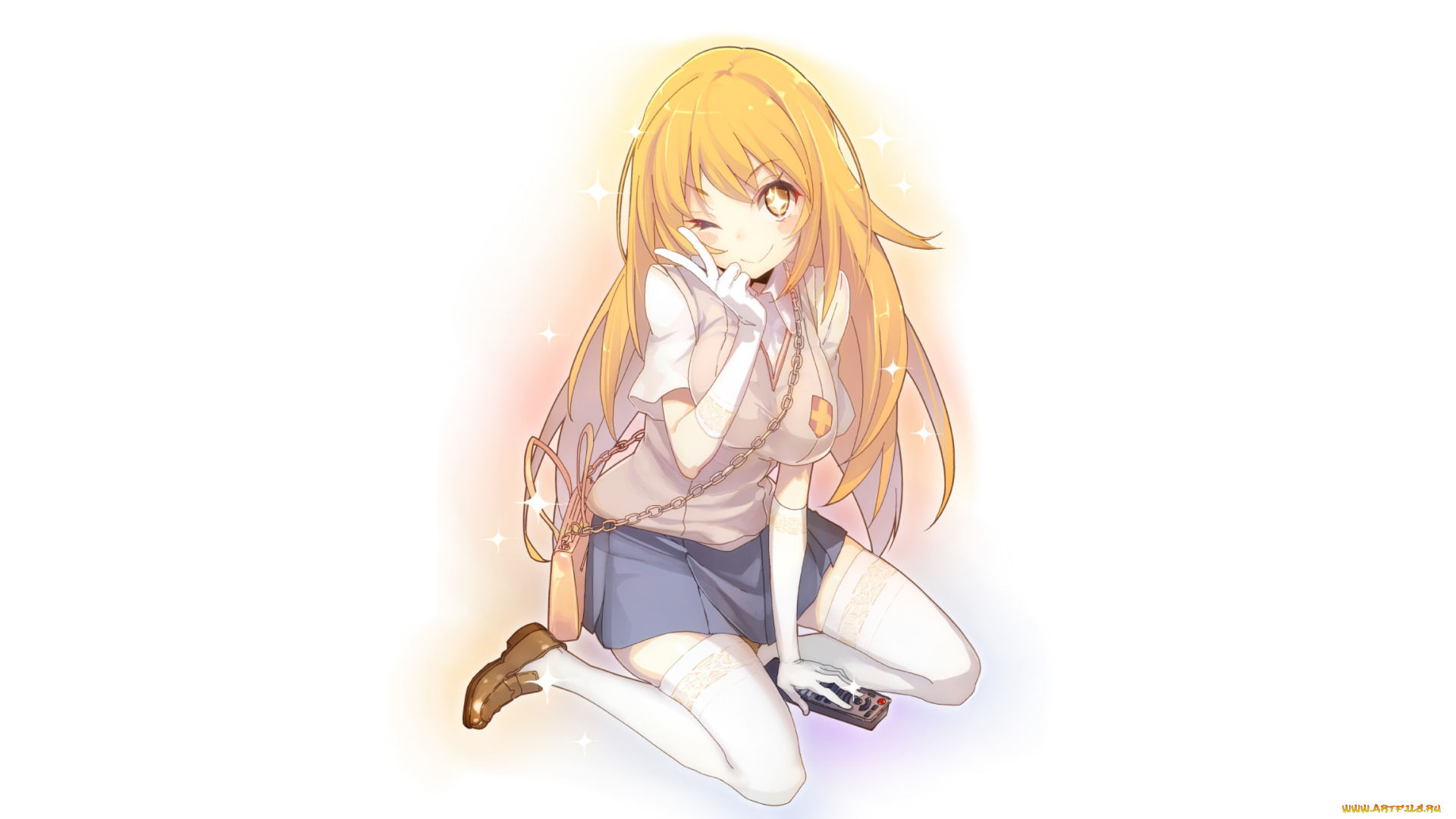 аниме, unknown, , другое, девушка, взгляд, фон