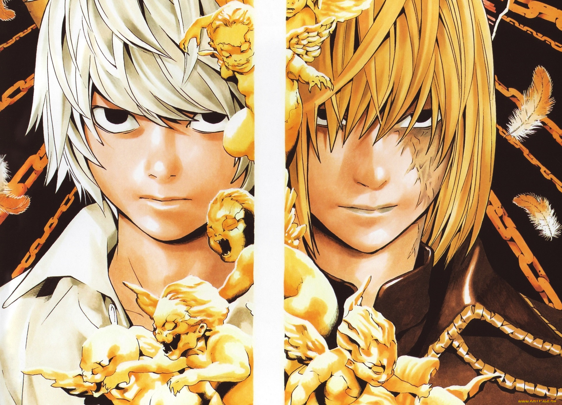 аниме, death, note, парни