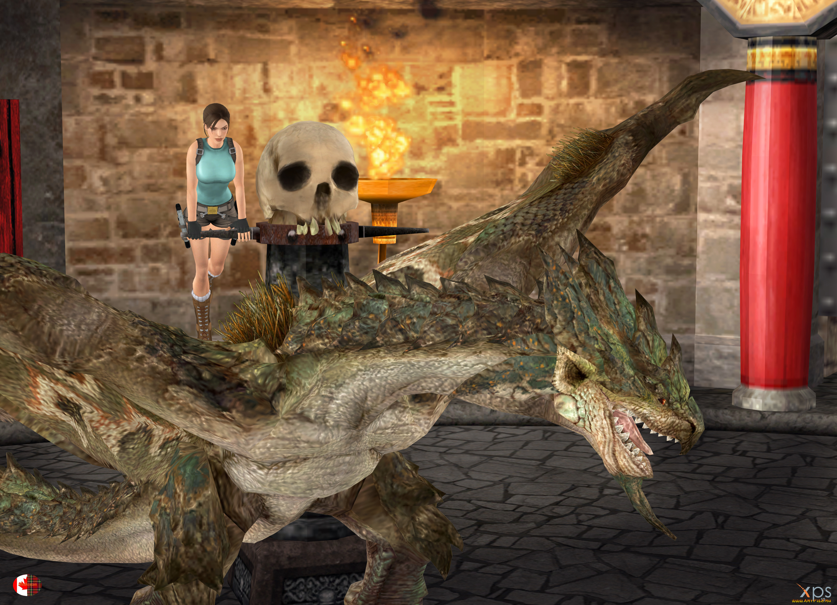 3д, графика, фантазия, , fantasy, взгляд, девушка, фон, дракон