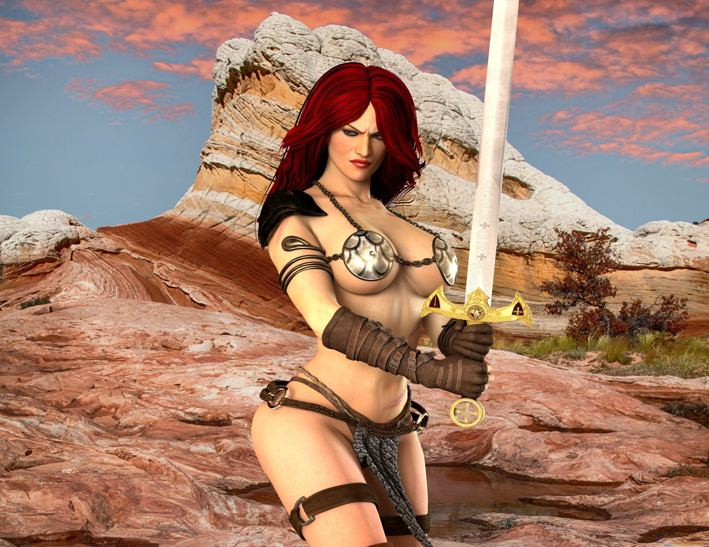 3д, графика, амазонки, , amazon, фон, девушка, взгляд