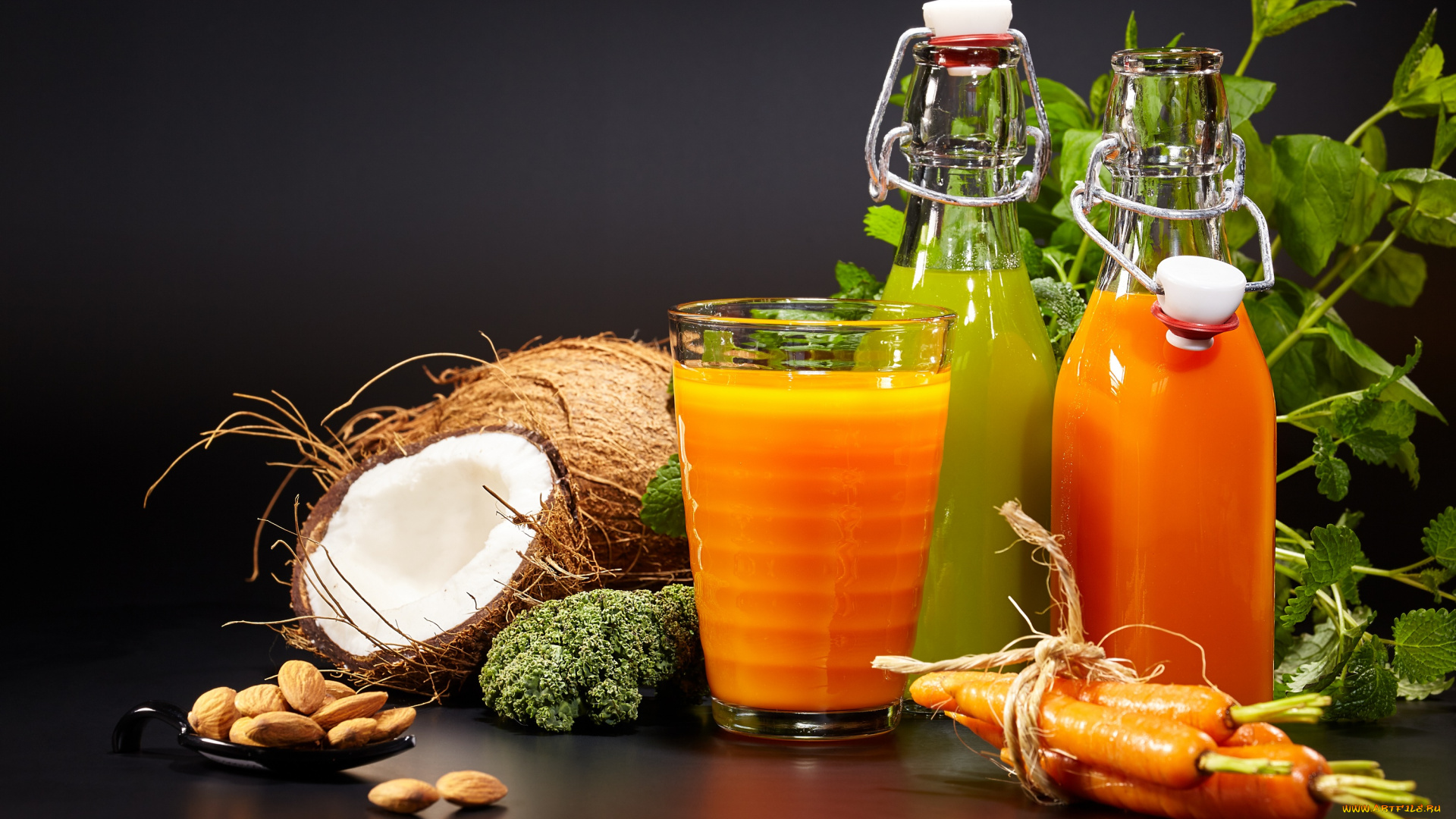 еда, напитки, , сок, мята, орешки, сок, кокос, брокколи, напиток