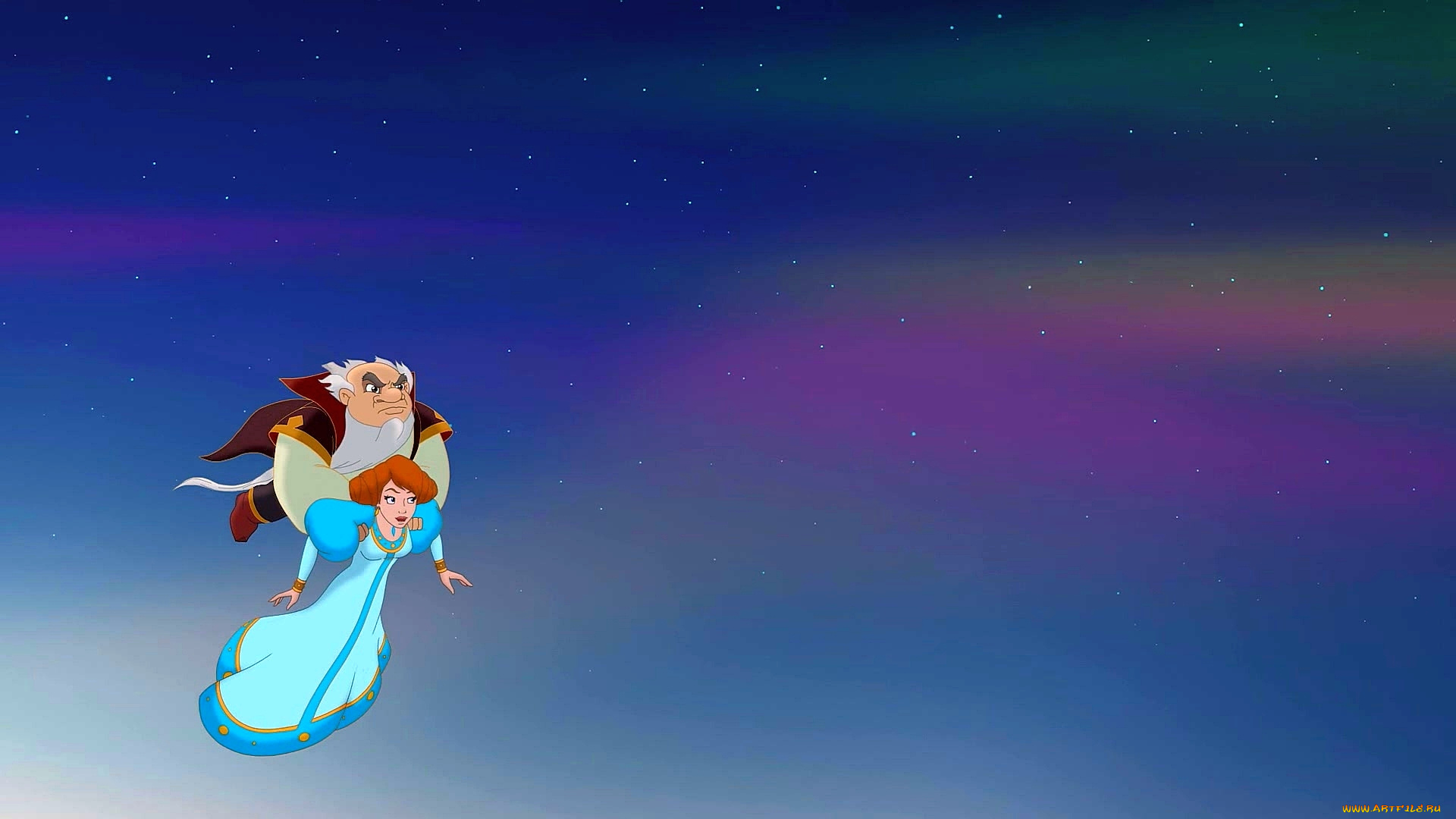 мультфильмы, иван, царевич, и, серый, волк, 2, борода, небо, мужчина, девушка