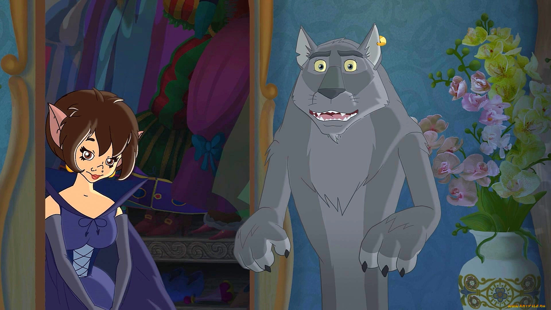 мультфильмы, иван, царевич, и, серый, волк, 2, девушка, цветы, волк