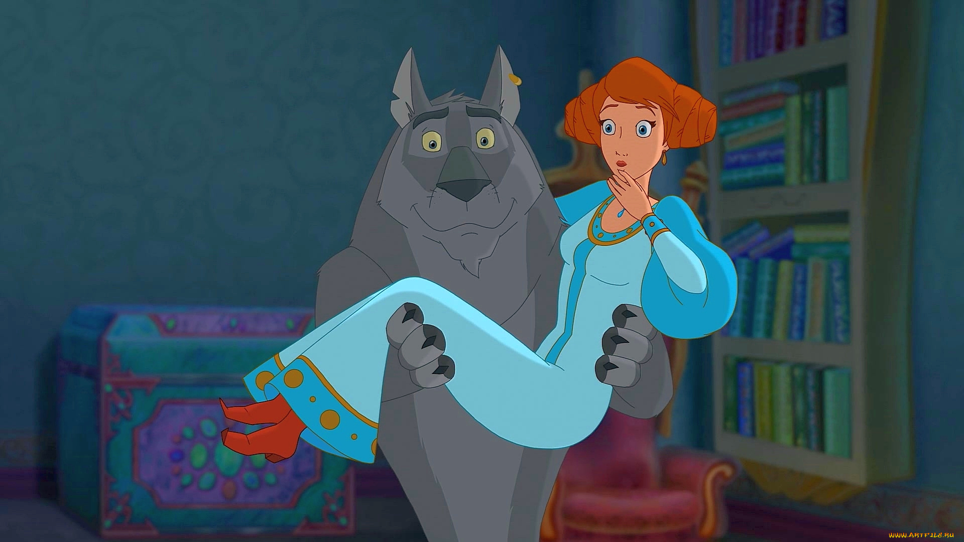 мультфильмы, иван, царевич, и, серый, волк, 2, девушка, волк, сундук, книга