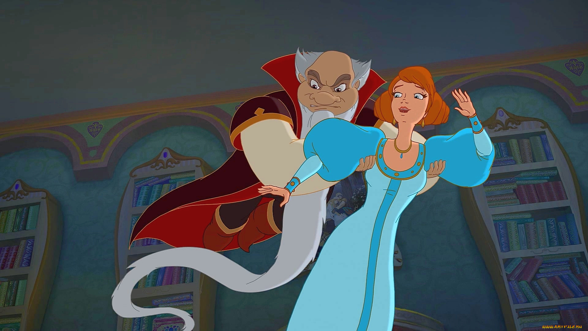 мультфильмы, иван, царевич, и, серый, волк, 2, девушка, мужчина, борода, полет, книга