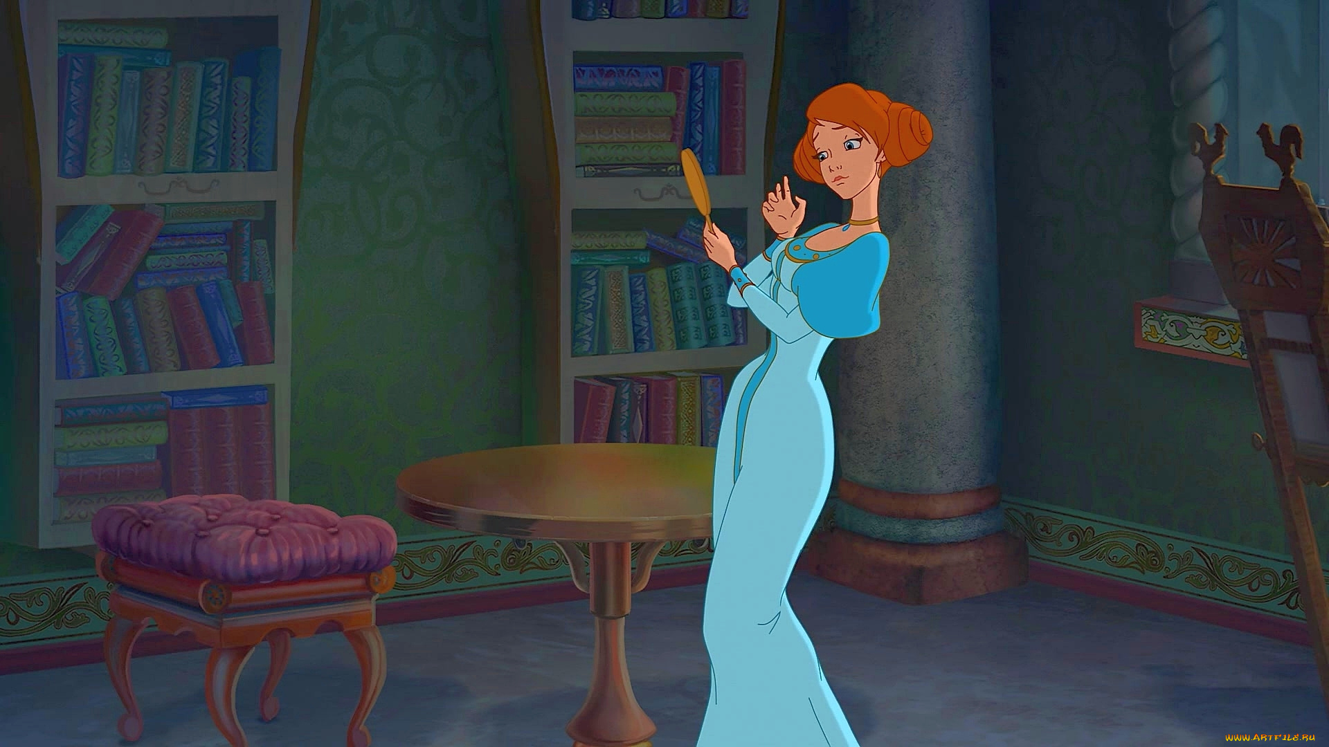 мультфильмы, иван, царевич, и, серый, волк, 2, девушка, зеркало, табурет, стол, книга
