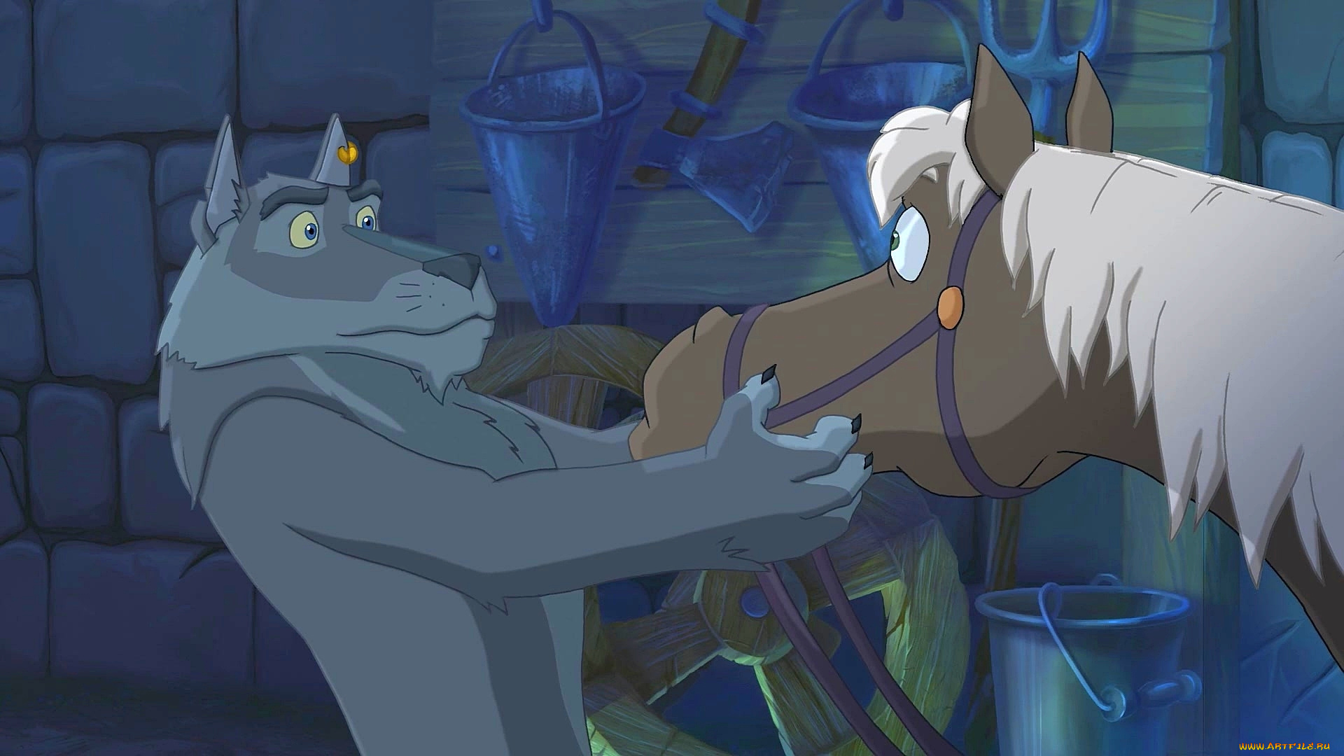 мультфильмы, иван, царевич, и, серый, волк, 2, лошадь, волк, морда