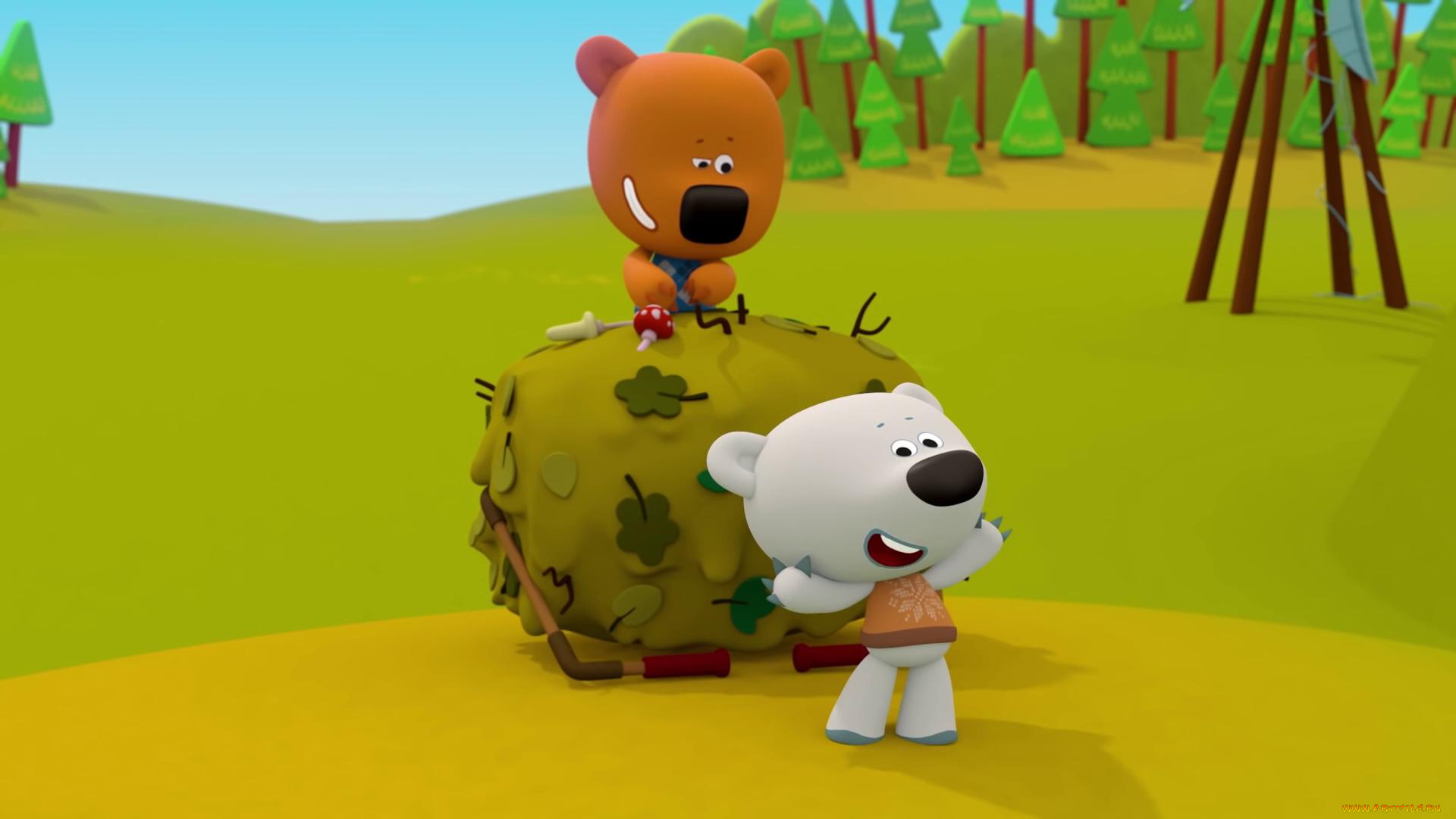 мультфильмы, ми-ми, мишки, мультик, герои, лес, мишки, ми