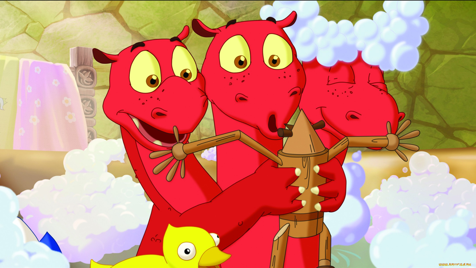 мультфильмы, три, богатыря, и, морской, царь, мультфильм, игрушка, красный, дракон, пена