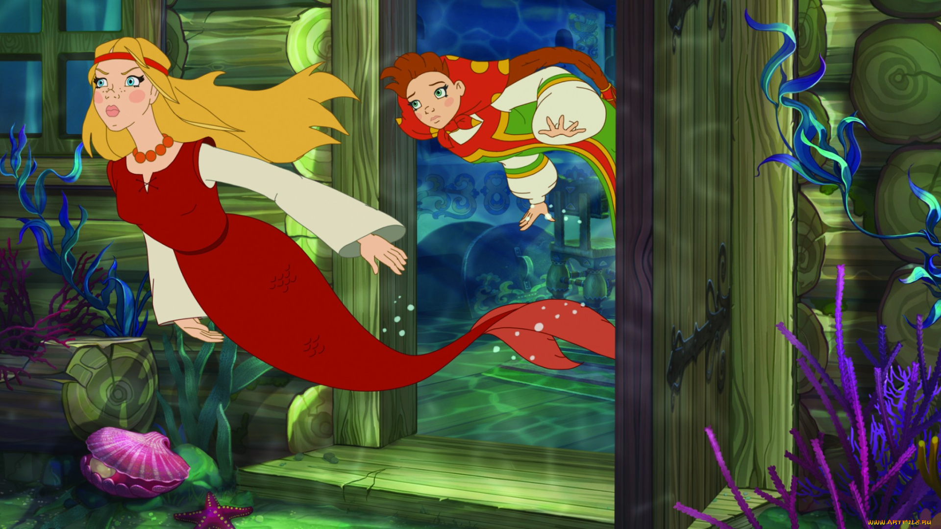мультфильмы, три, богатыря, и, морской, царь, русалки, жены, богатырей, морские, глубины, мультфильм