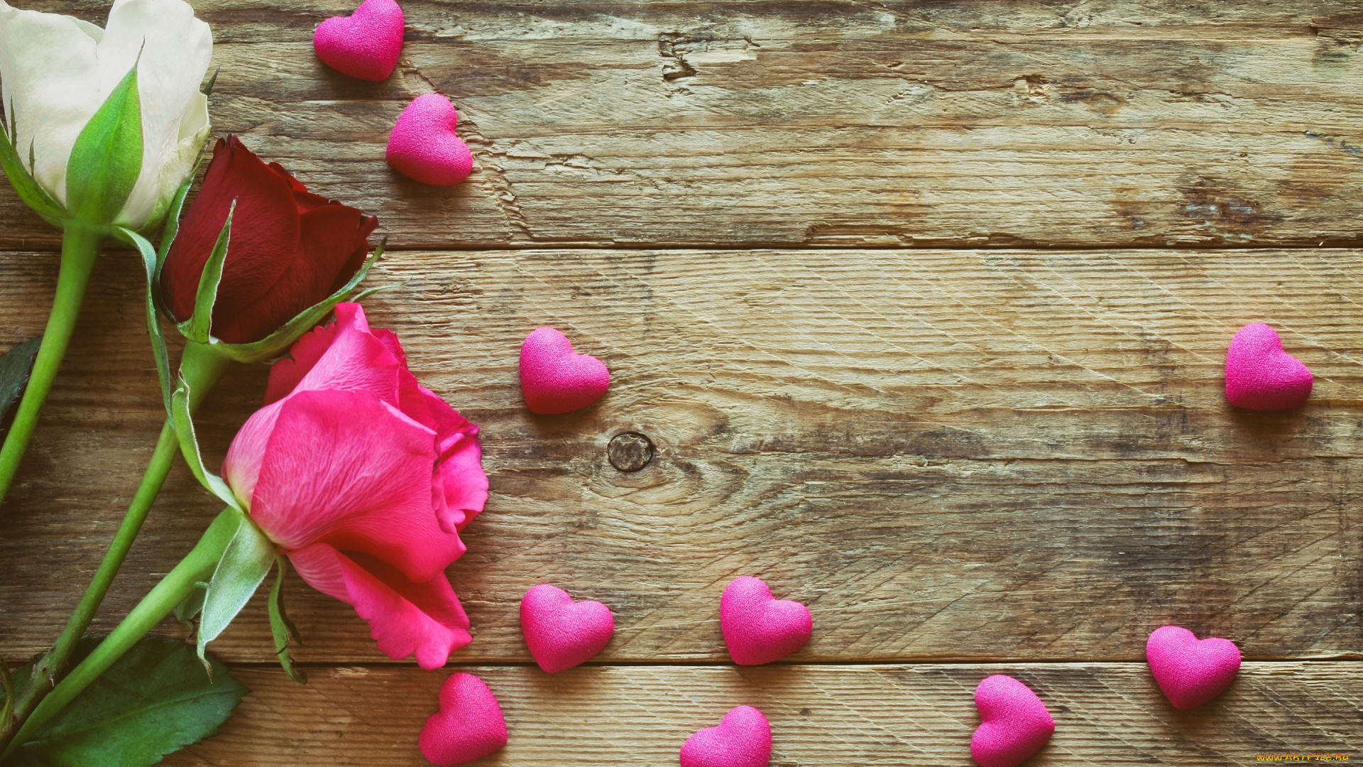 праздничные, день, святого, валентина, , сердечки, , любовь, romantic, pink, wood, roses, сердечки, love, розы