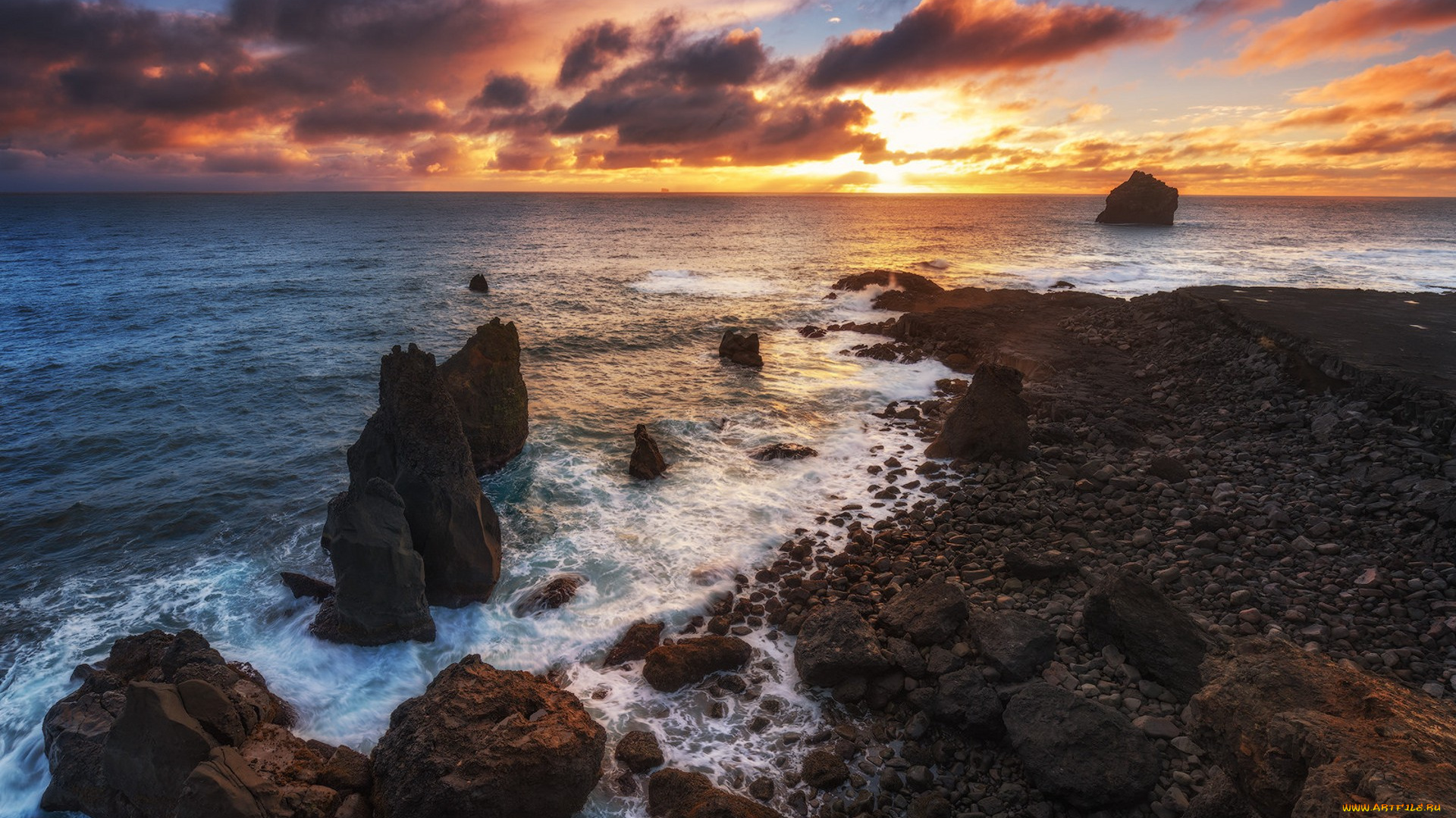 природа, побережье, простор