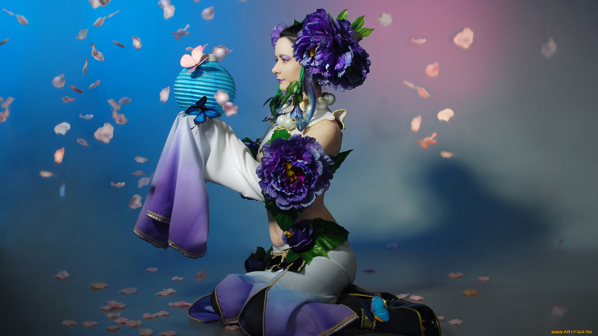 разное, cosplay, , косплей, цветы, фон, девушка