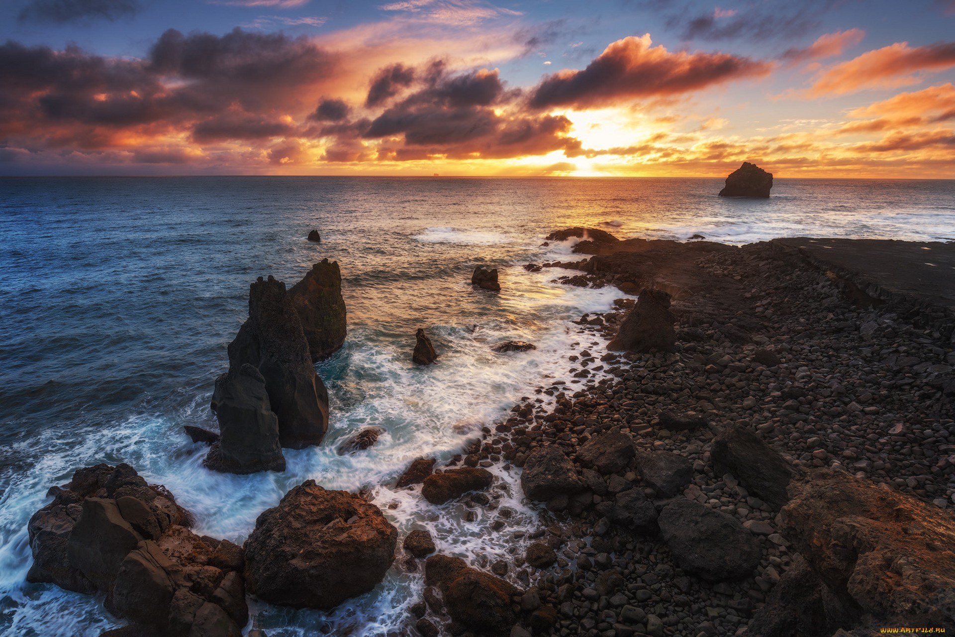 природа, побережье, простор