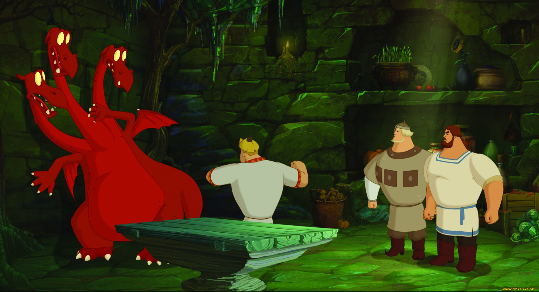 мультфильмы, три, богатыря, и, морской, царь, дракон, богатыри, мультфильм