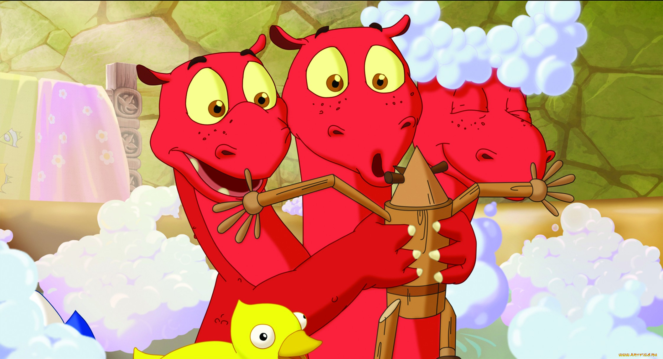 мультфильмы, три, богатыря, и, морской, царь, мультфильм, игрушка, красный, дракон, пена