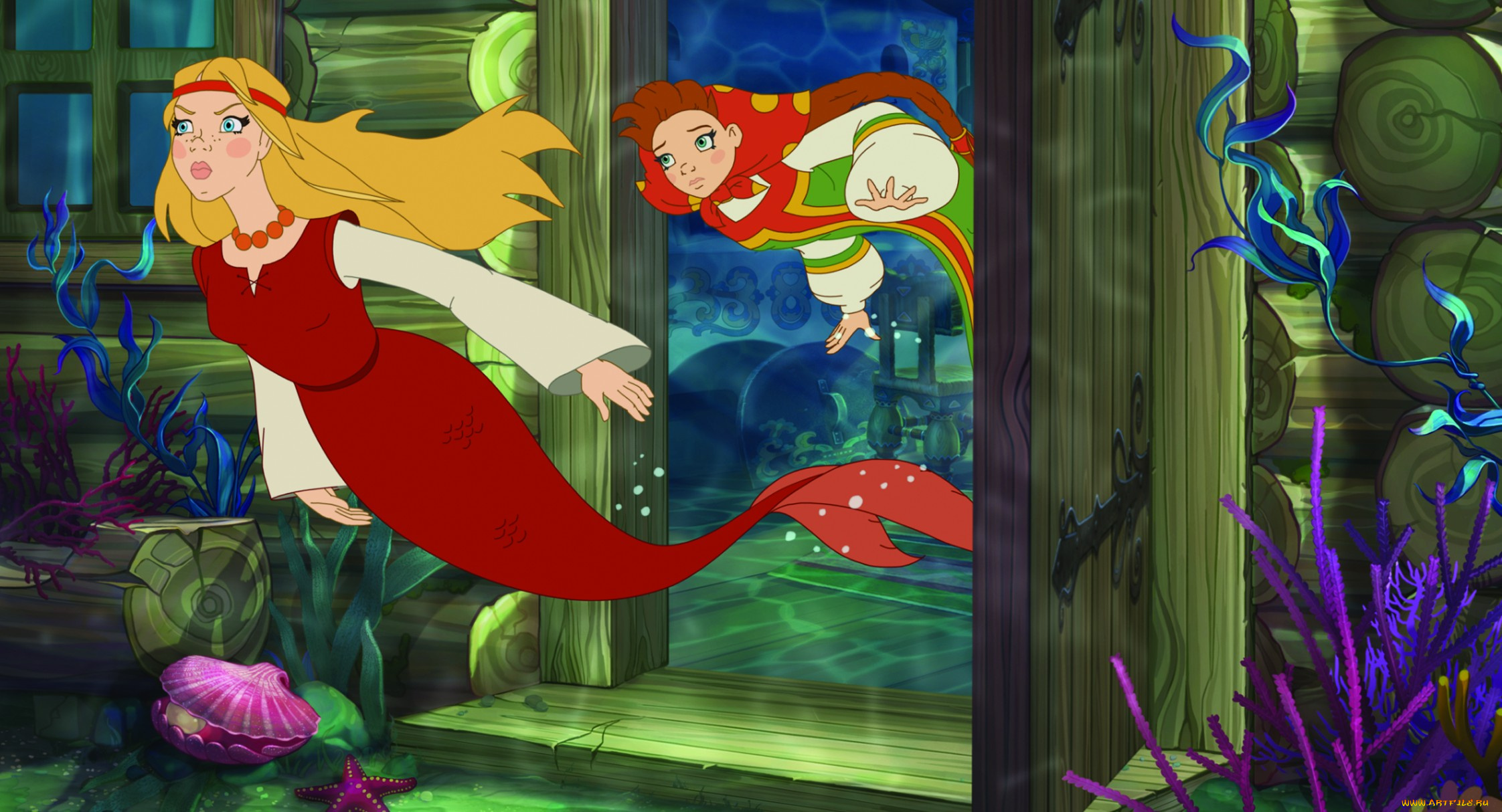 мультфильмы, три, богатыря, и, морской, царь, русалки, жены, богатырей, морские, глубины, мультфильм