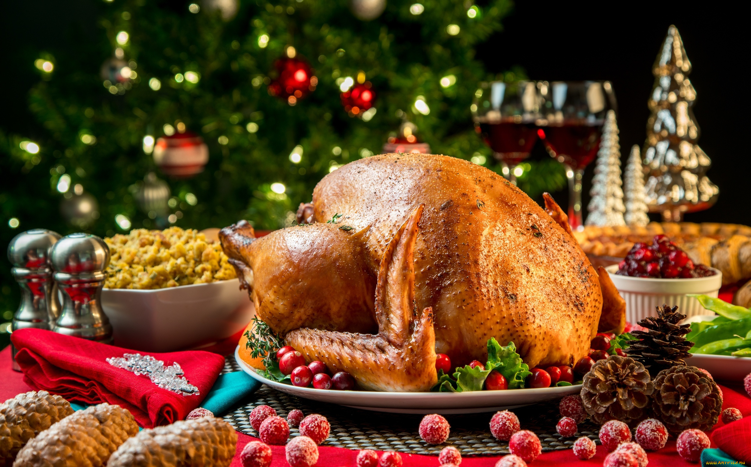 еда, мясные, блюда, индейка, клюква, угощение, блюда, стол, праздник