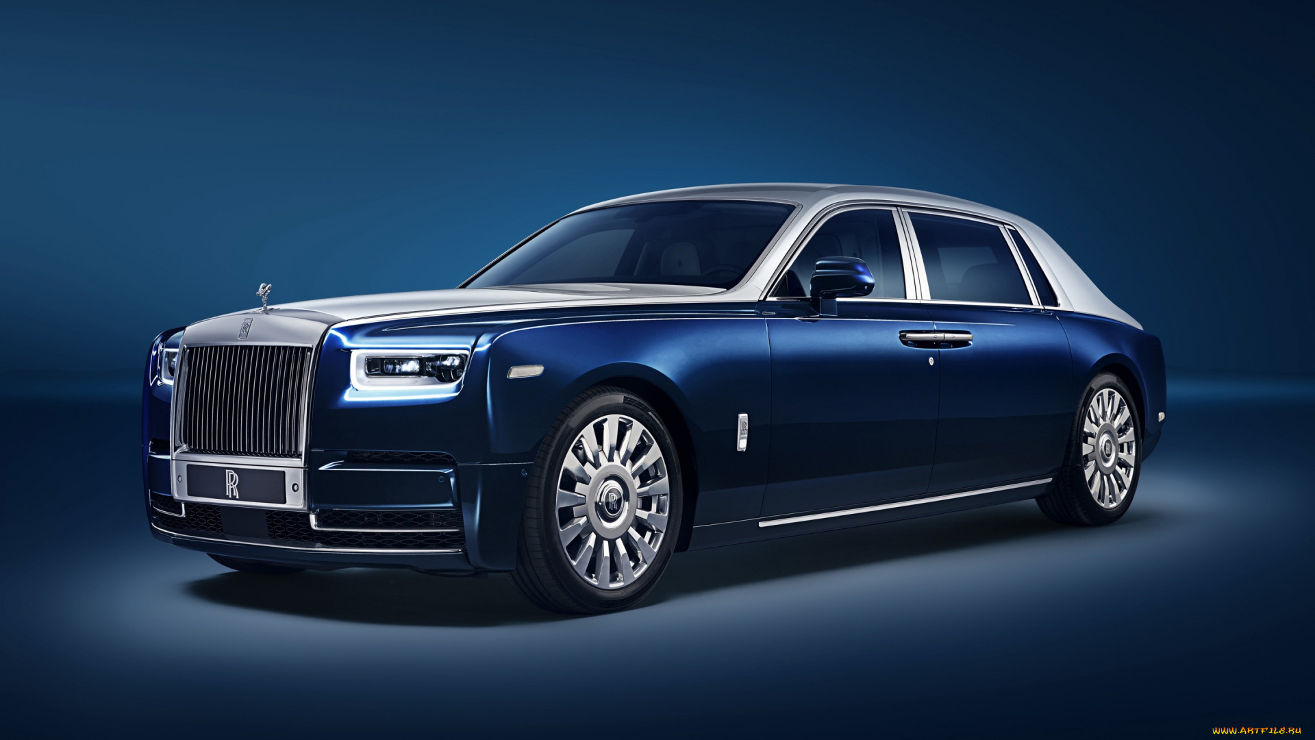 2018, rolls-royce, phantom, , ewb, chengdu, автомобили, rolls-royce, роллс-ройс, британские, phantom, синий, вид, спереди, внешний, лимузин