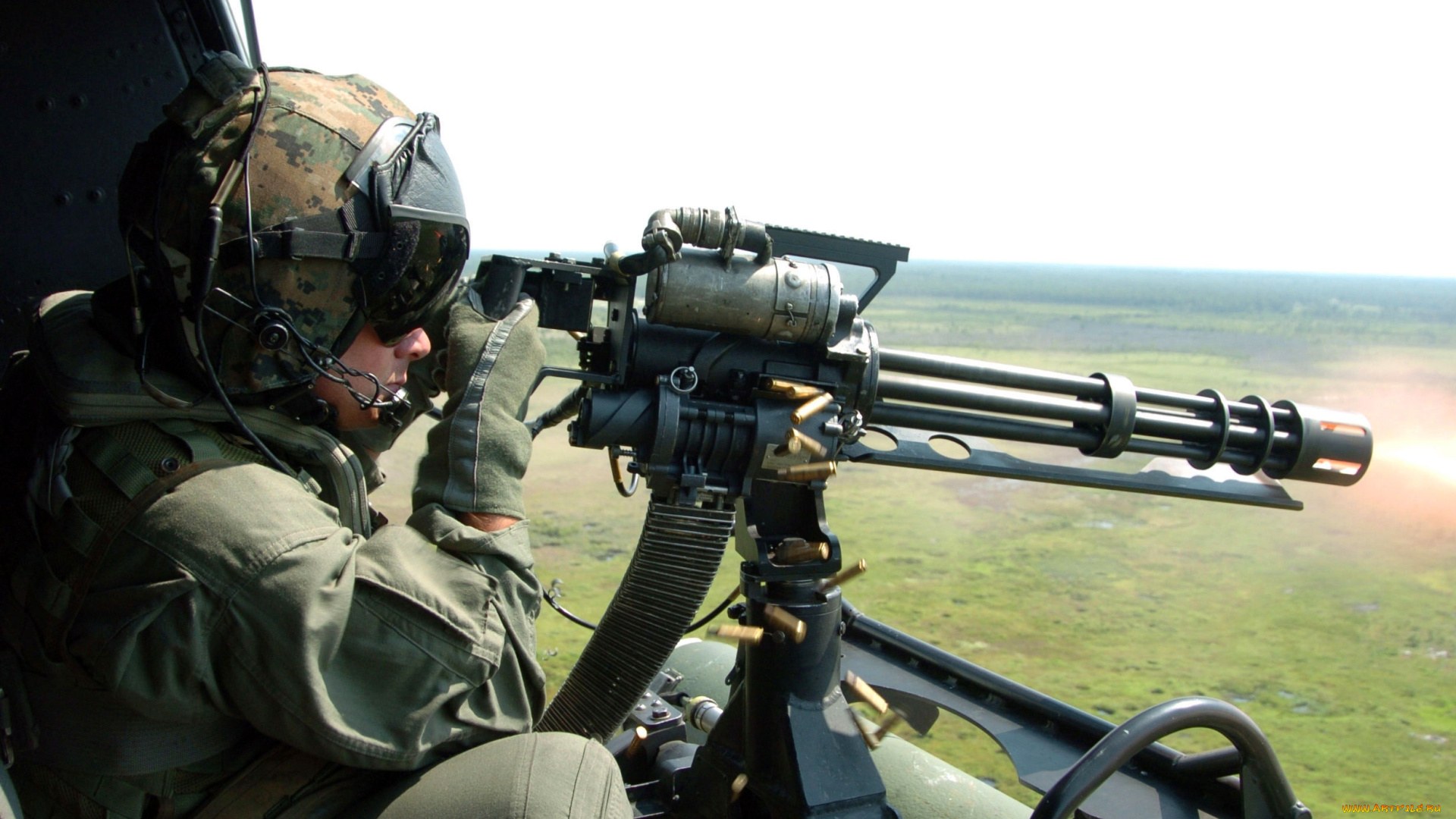 оружие, армия, спецназ, стрельба, вертолет, пулемет, солдат