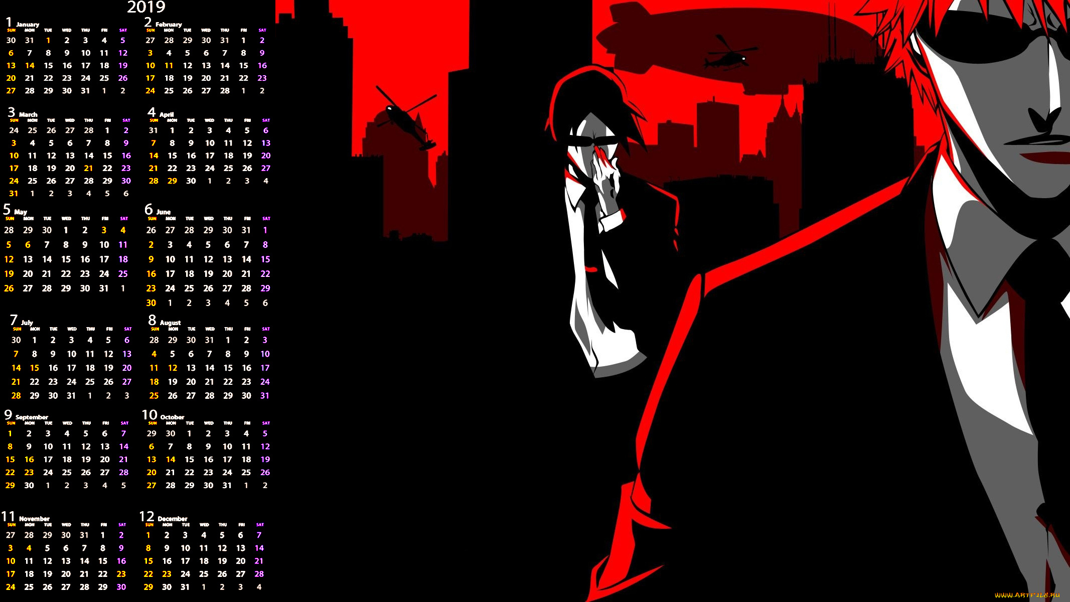 календари, аниме, очки, мужчина