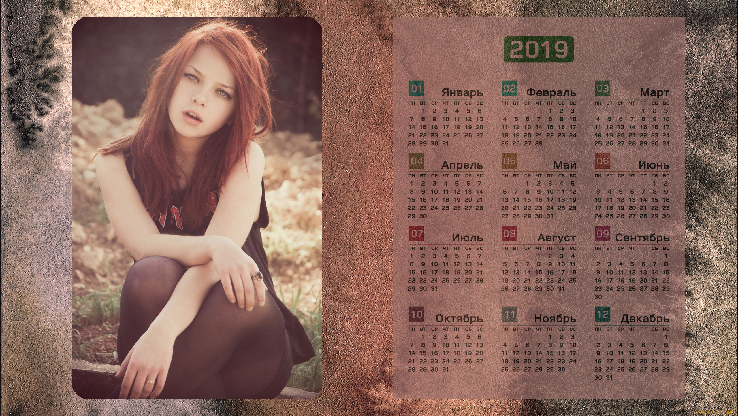 календари, девушки, взгляд, женщина