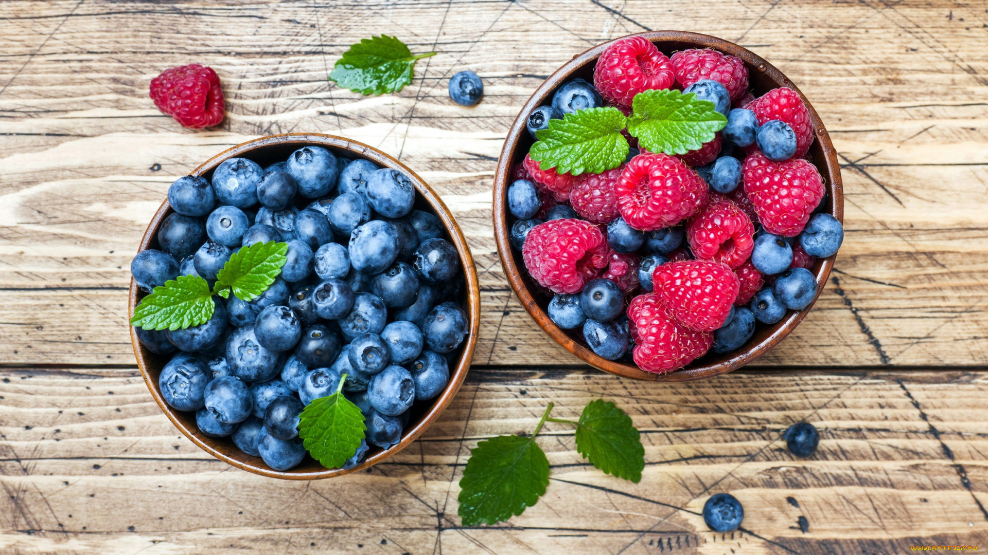 еда, фрукты, , ягоды, мята, малина, черника
