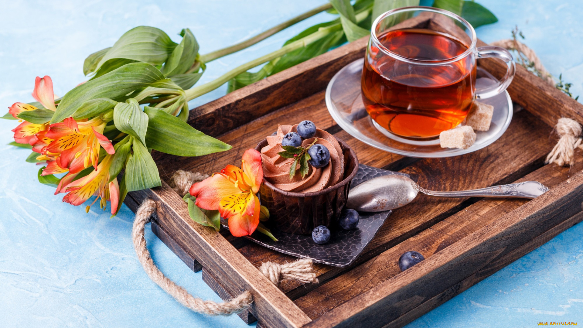 еда, напитки, , чай, чай, альстромерия, кекс, сахар