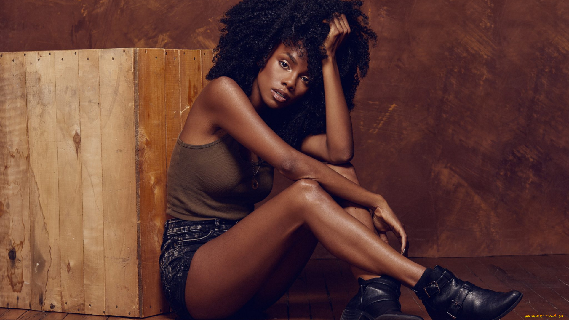tunisha, hubbard, девушки, брюнетка, девушка, tunisha, hubbard, модель, поза, красотка, мулатка, чернокожая