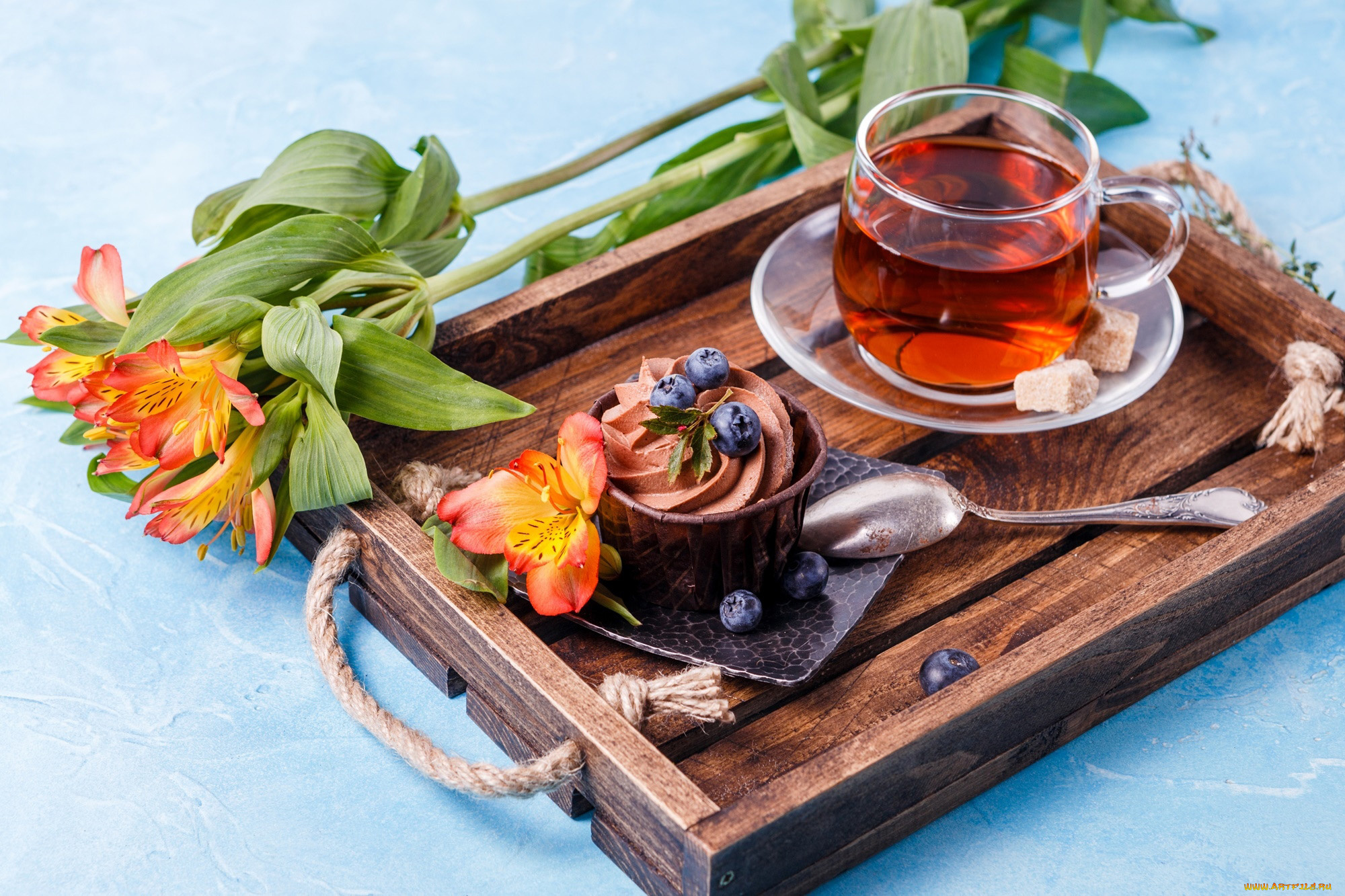 еда, напитки, , чай, чай, альстромерия, кекс, сахар