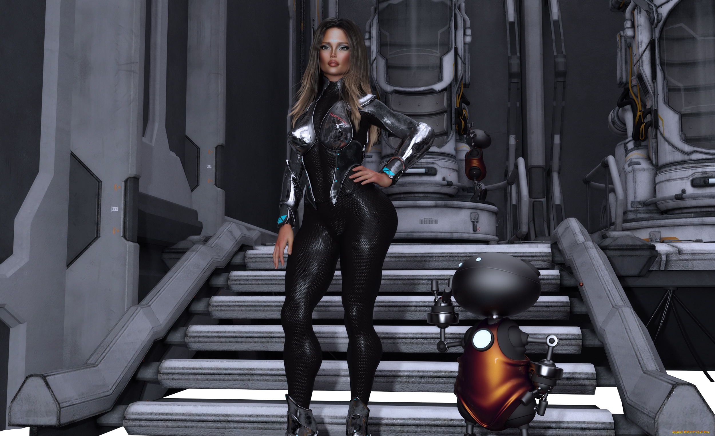 3д, графика, фантазия, , fantasy, фон, взгляд, девушка