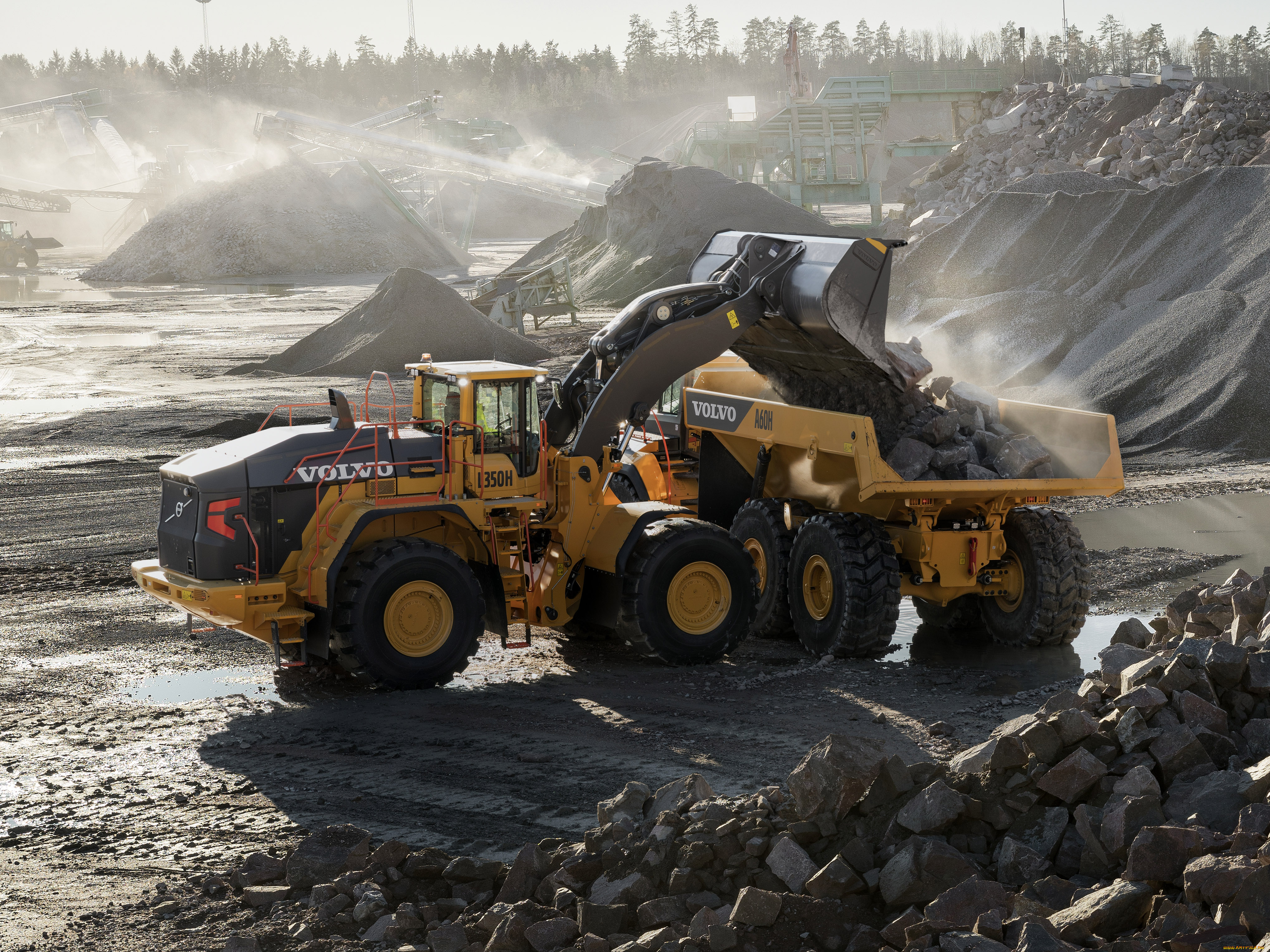 техника, фронтальные, погрузчики, volvo