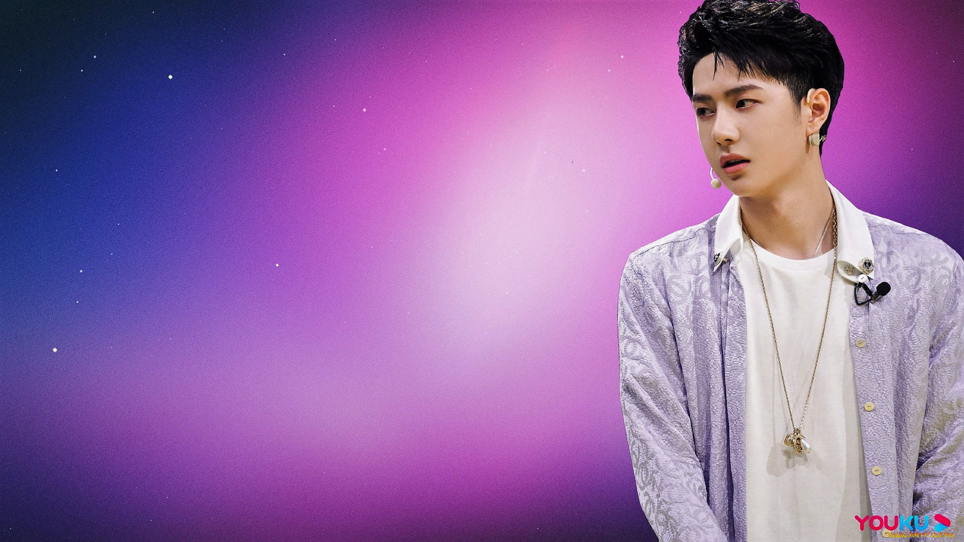 мужчины, wang, yi, bo, актер, певец, рубашка, кулон