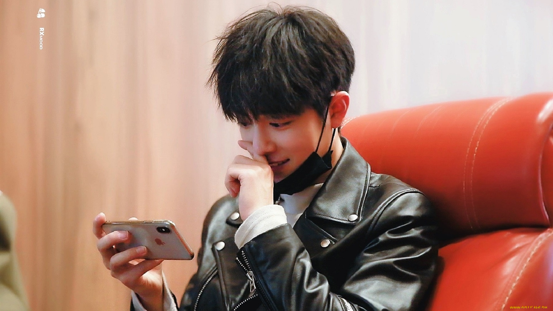 мужчины, xiao, zhan, актер, куртка, маска, телефон