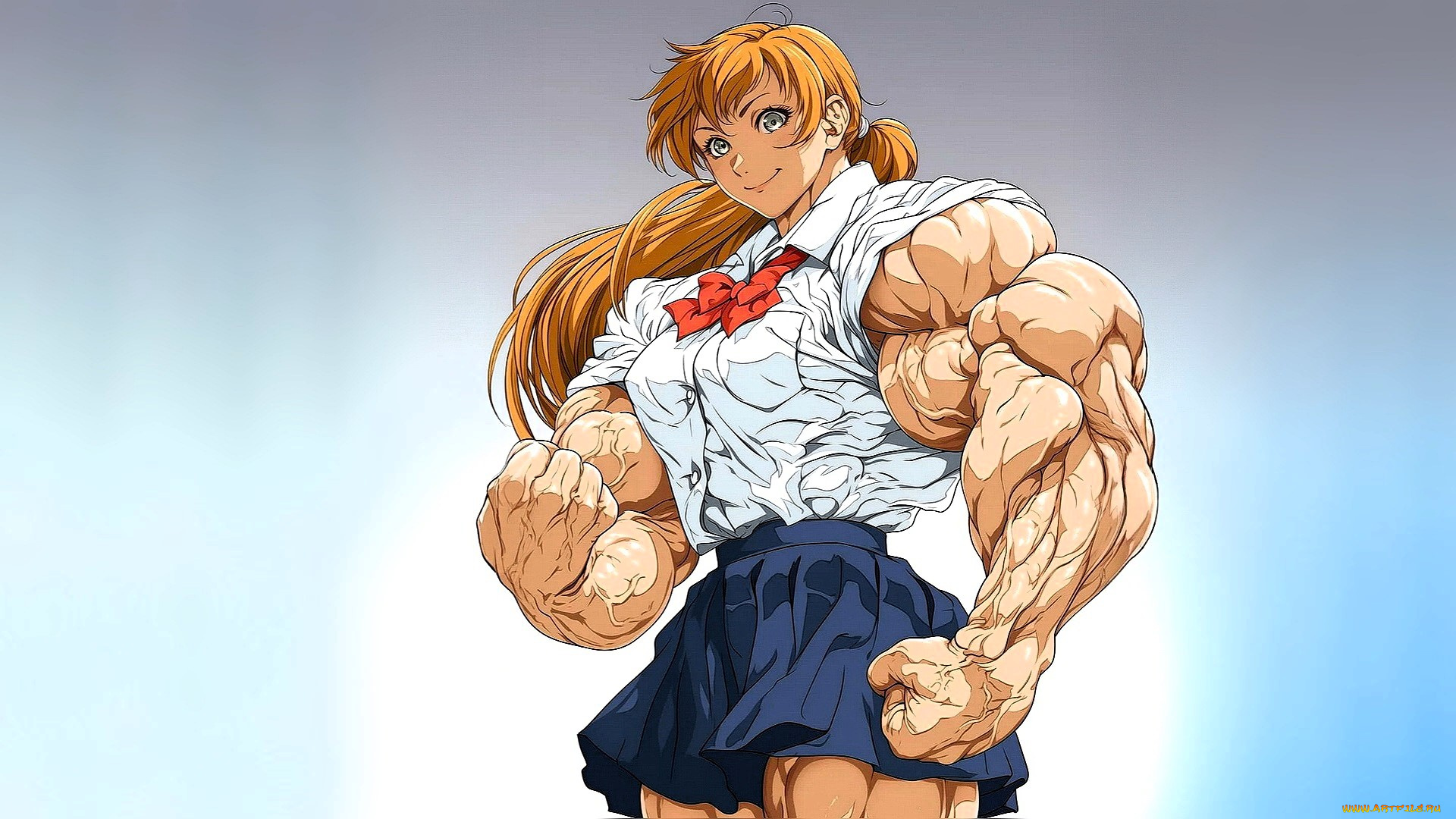 аниме, unknown, , другое, , девушка, форма, мышцы