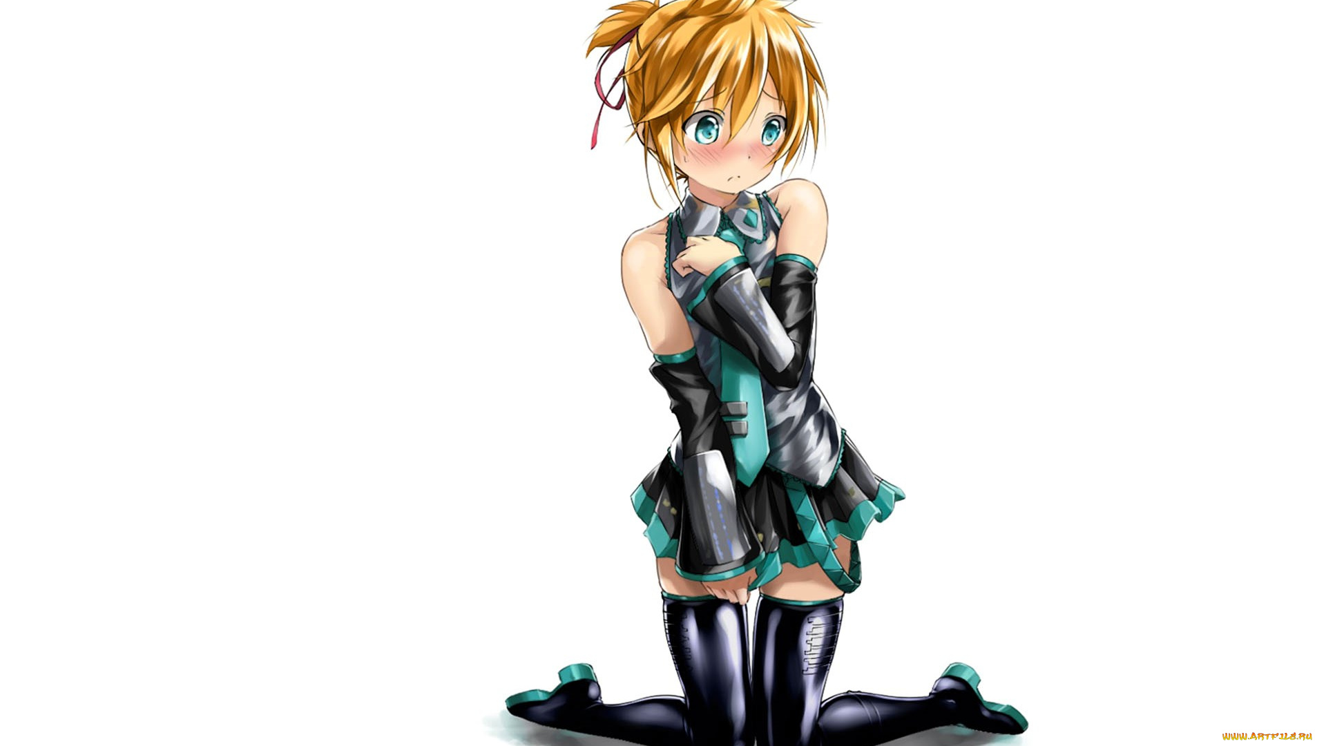 аниме, vocaloid, девочка, платье, форма, чулки