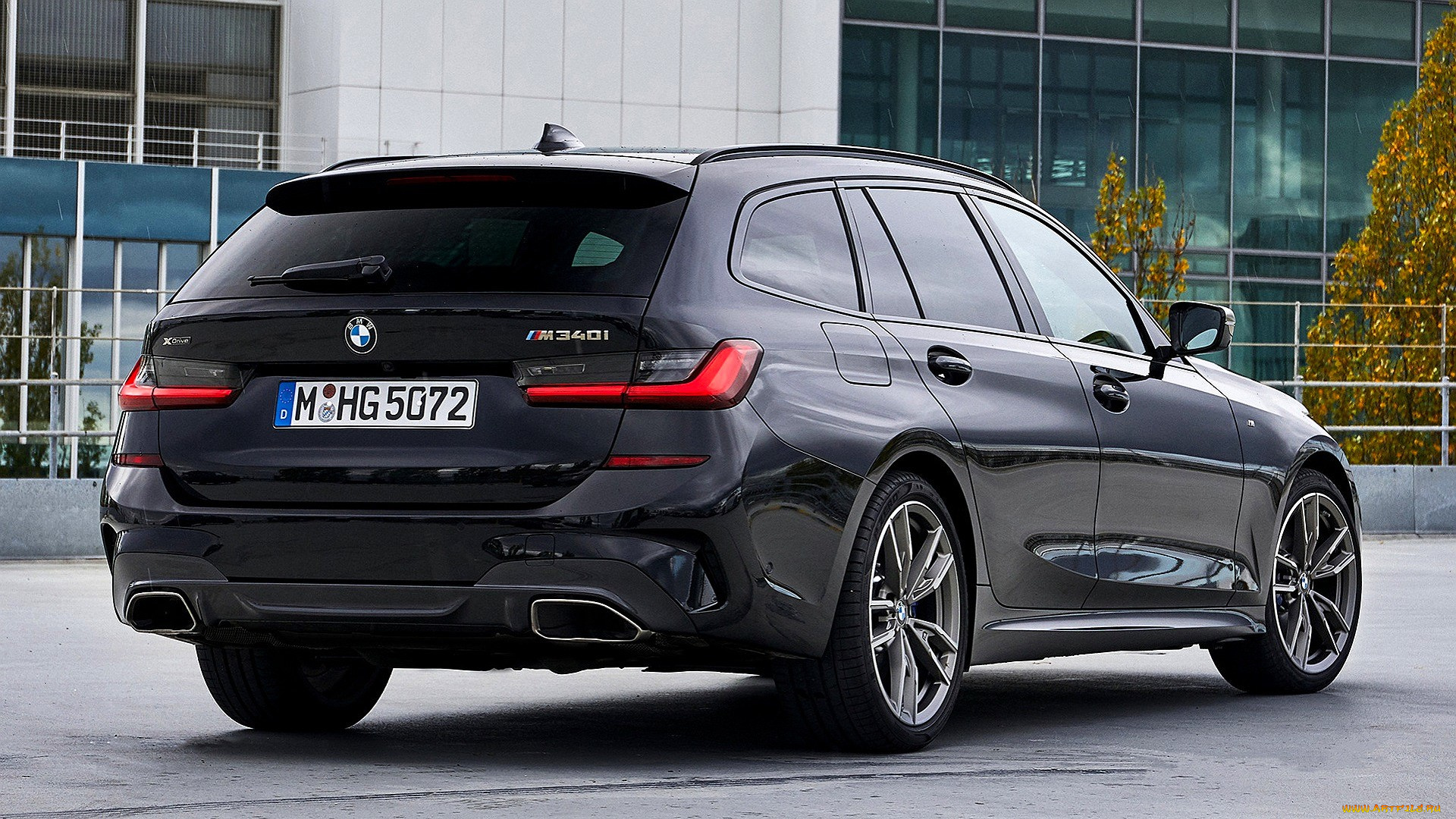 bmw, 3-й, серии, , g20, автомобили, bmw, черный, здание, деревья, осень