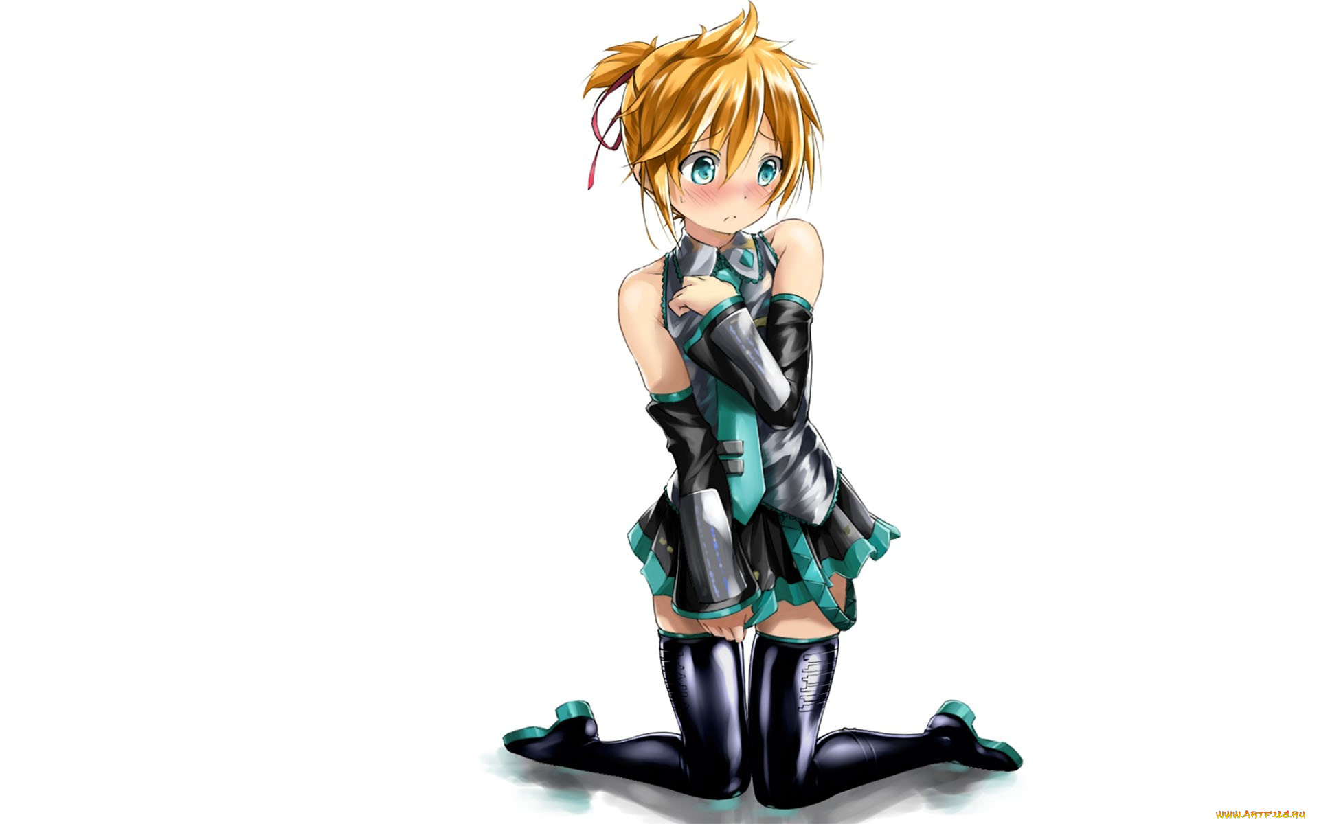 аниме, vocaloid, девочка, платье, форма, чулки