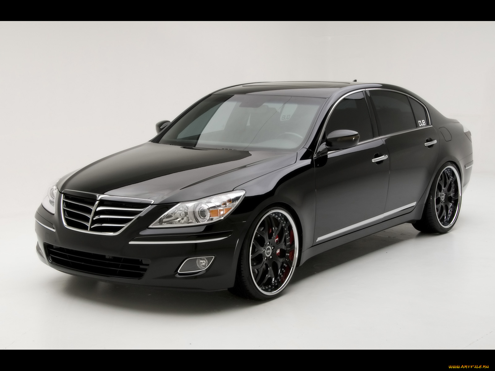 2009, hyundai, dub, magazine, genesis, sedan, black, автомобили