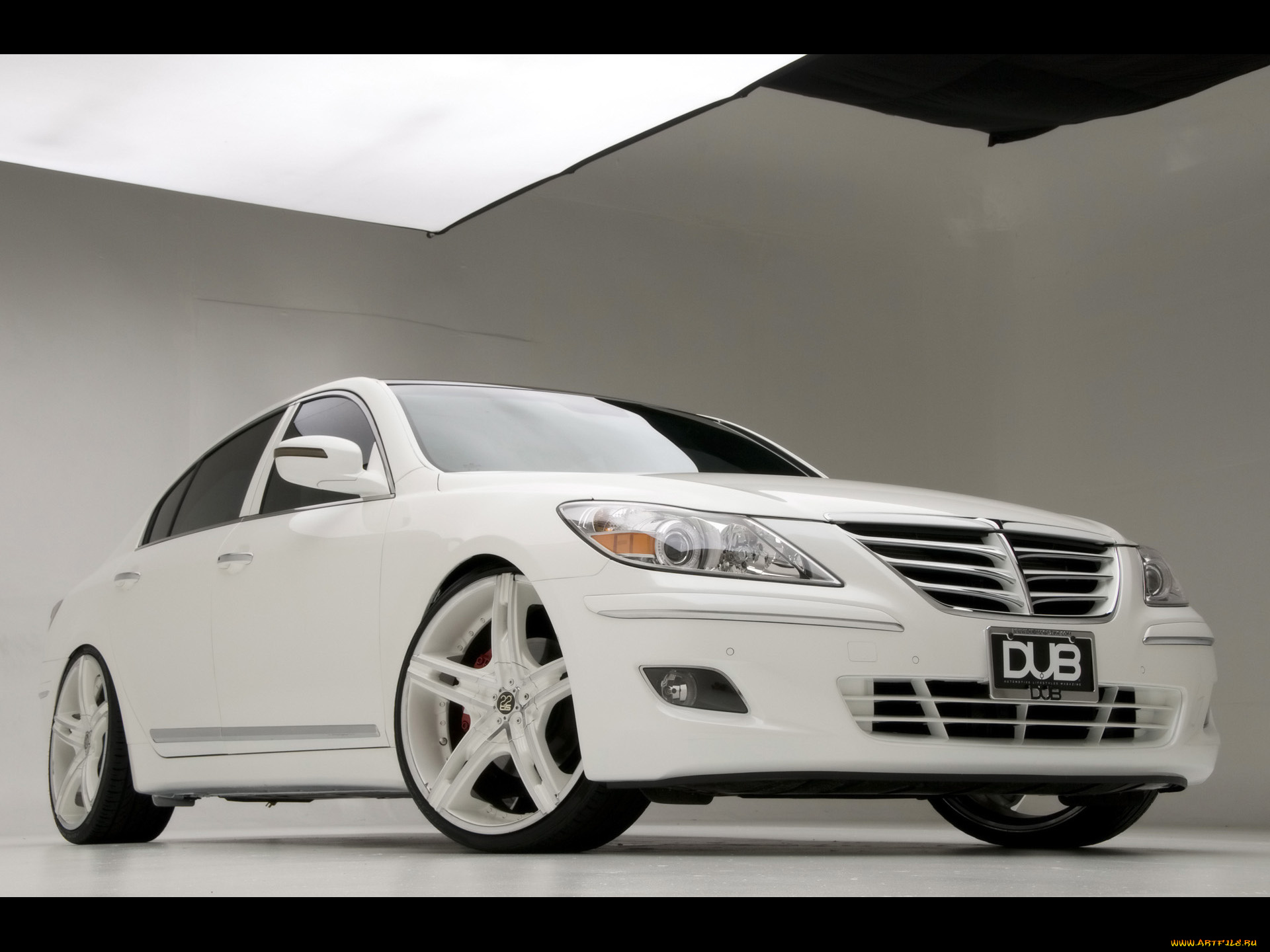 2009, hyundai, dub, magazine, genesis, sedan, white, автомобили